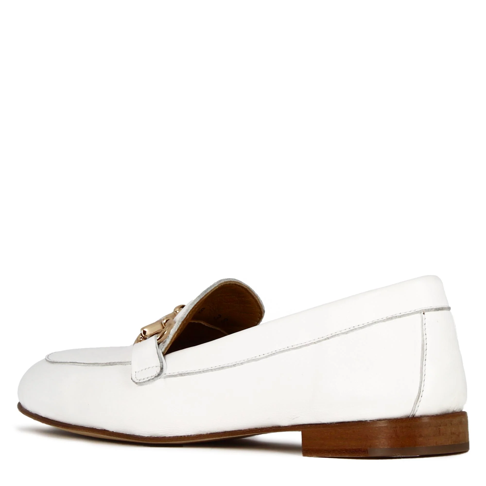 Mocassino classico da donna con morsetto in pelle colore bianco - Image 6