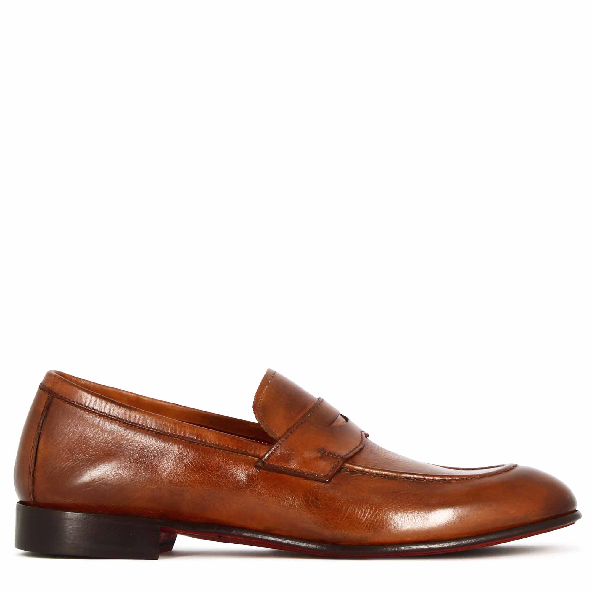 Mocassino classico da uomo in pelle colore marrone chiaro - Image 3