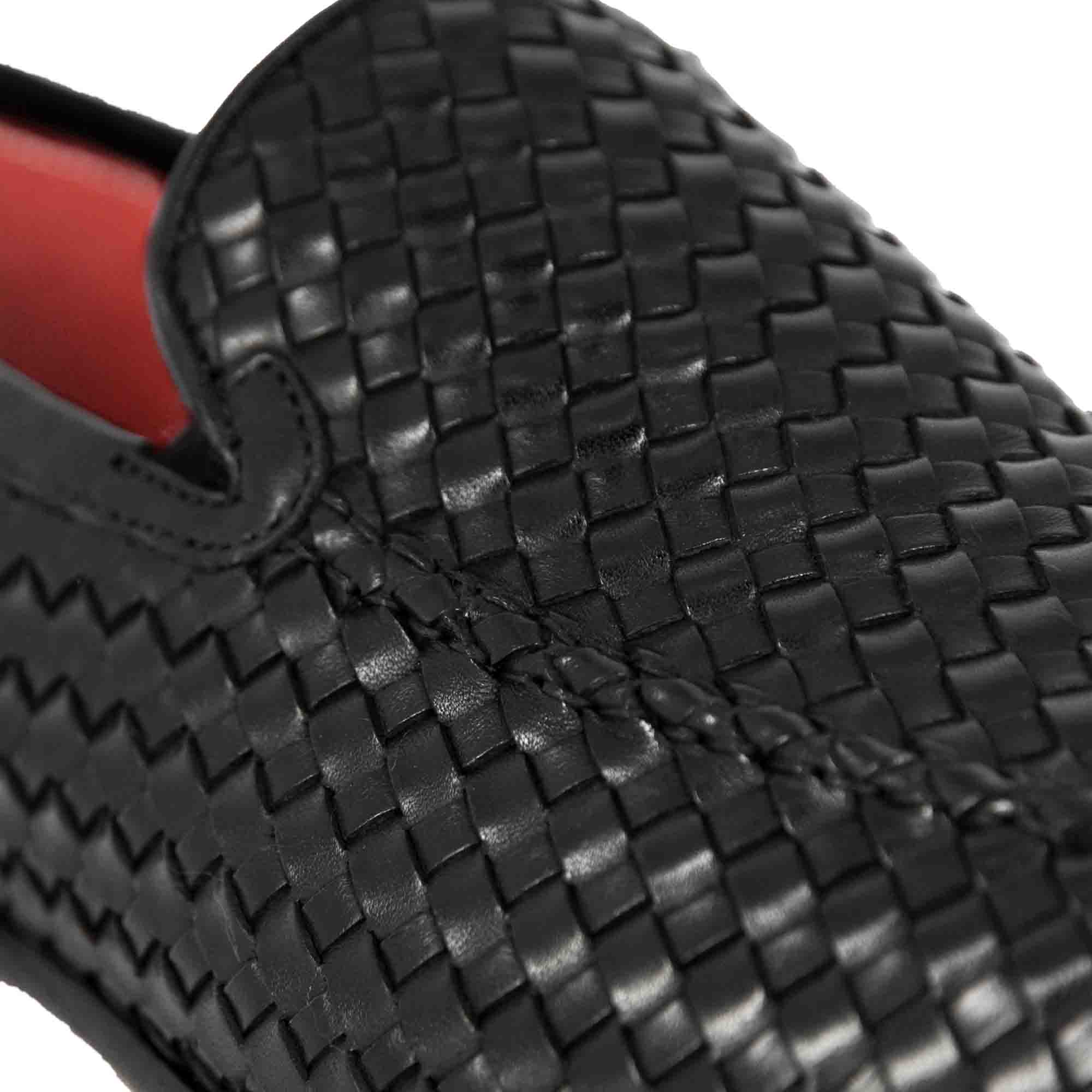 Mocassino classico da uomo in pelle intrecciata colore nero - Image 3