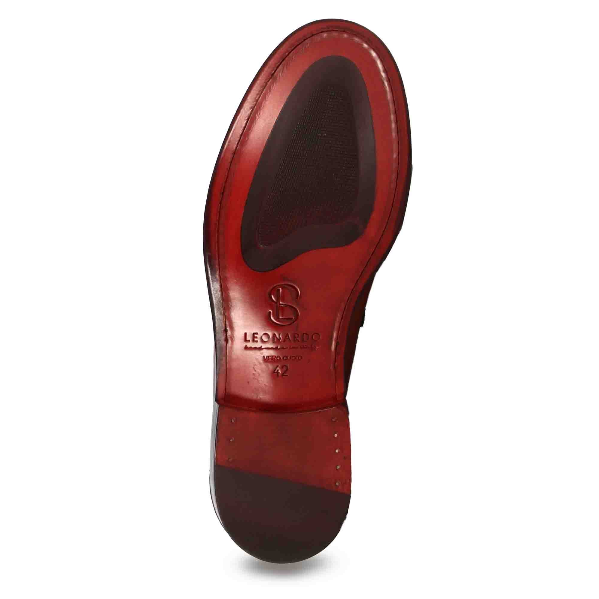 Mocassino college con bocca di leone da uomo in pelle colore marrone - Image 6