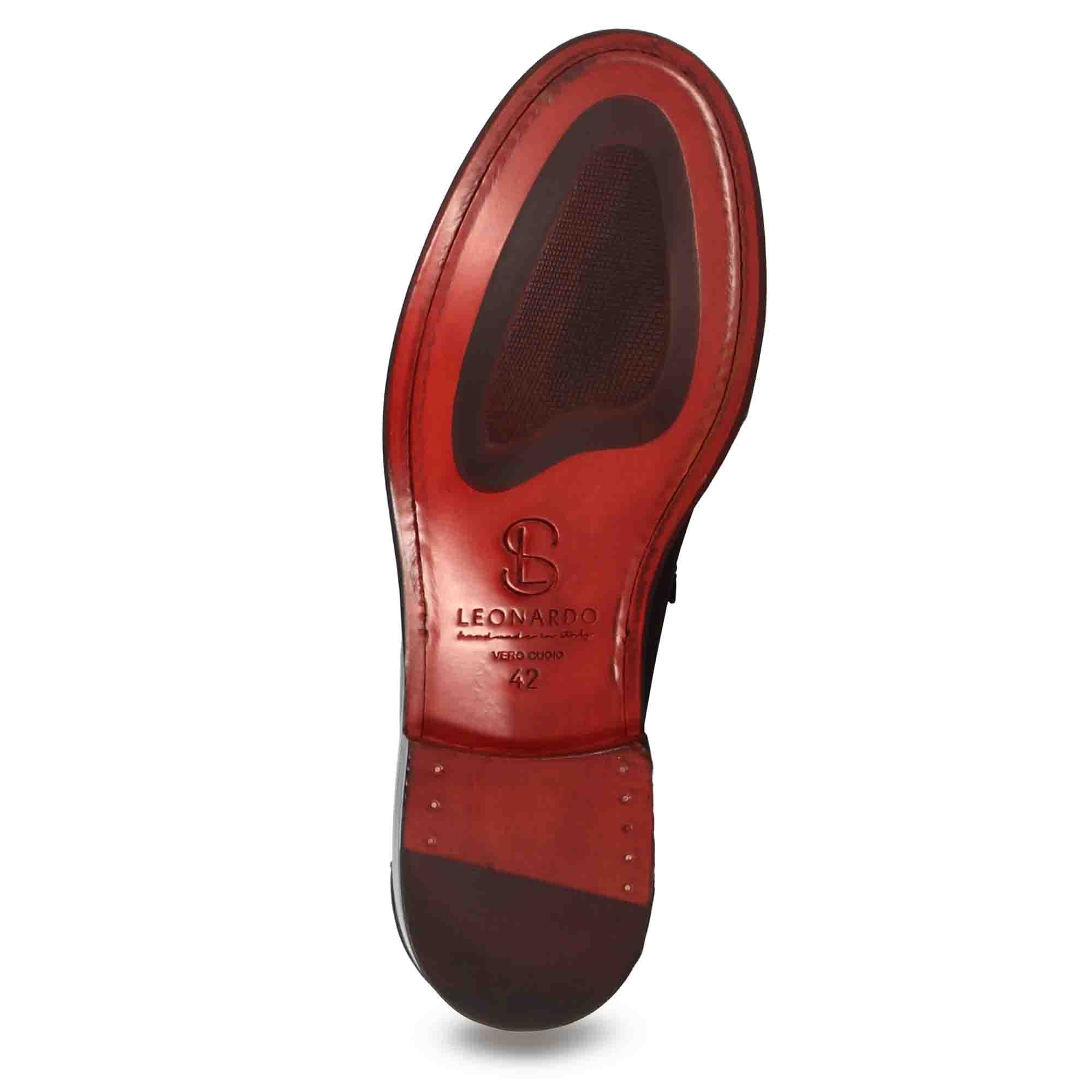 Mocassino college con bocca di leone da uomo in pelle colore marrone scuro - Image 6