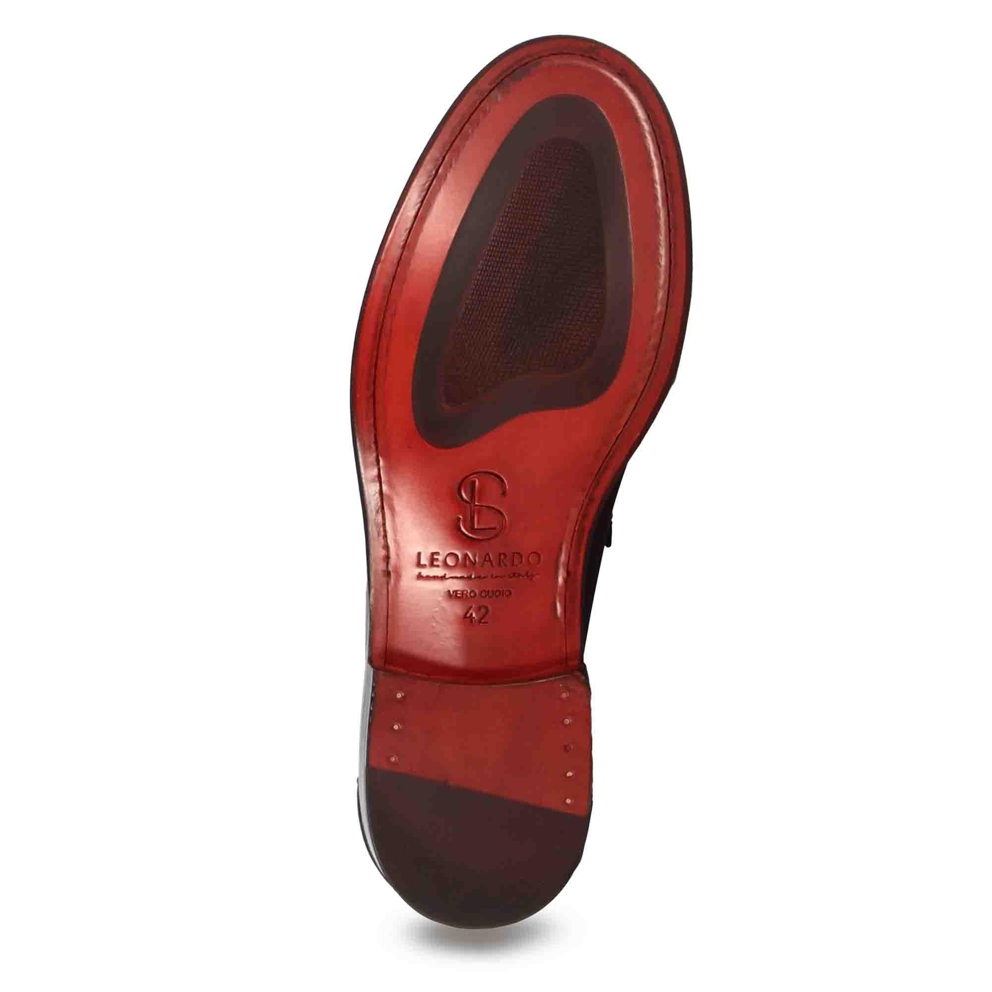 Mocassino college con bocca di leone da uomo in pelle colore nero - Image 4