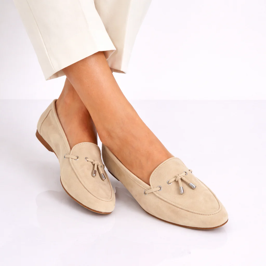 Mocassino da donna Arsilia in camoscio beige - Image 5