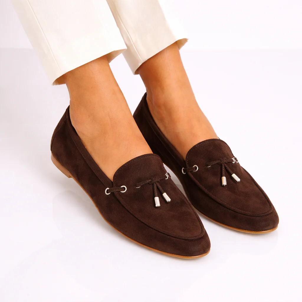 Mocassino da donna Arsilia in camoscio marrone scuro - Image 6