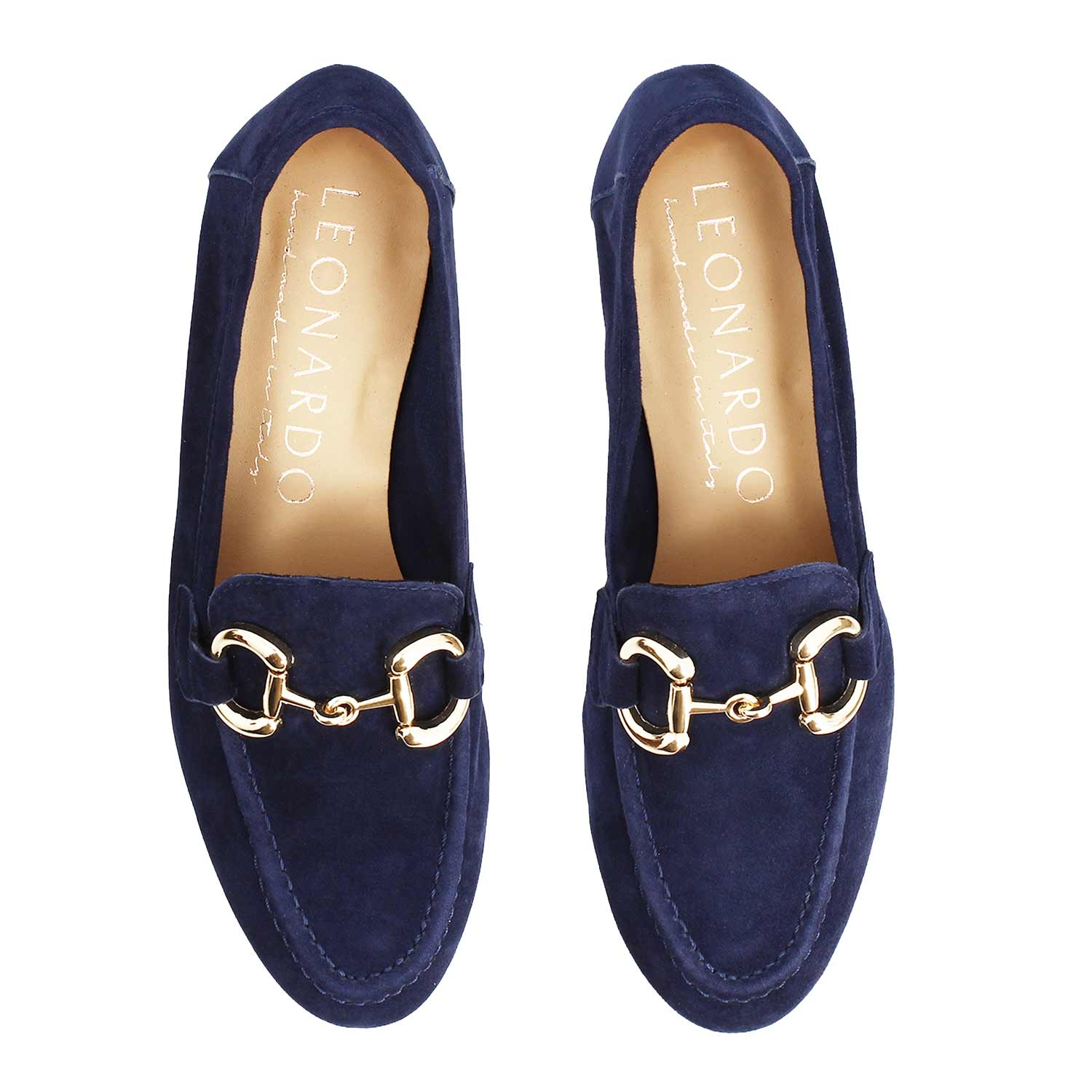 Mocassino fibbia da donna in camoscio blu Baltea - Image 2