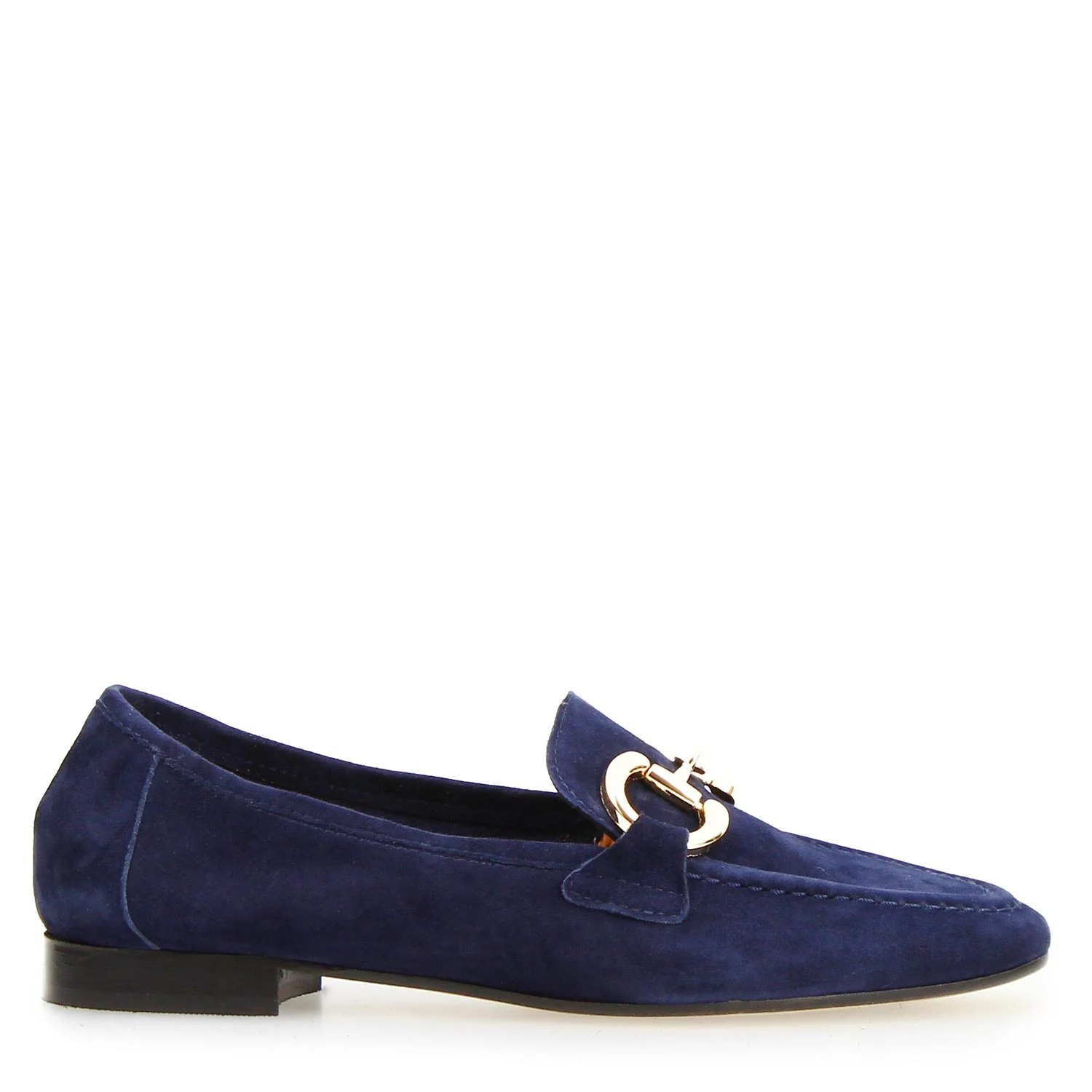 Mocassino fibbia da donna in camoscio blu Baltea - Image 3
