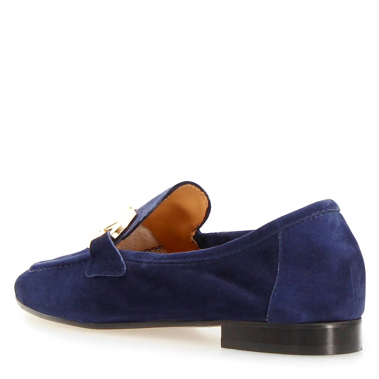 Mocassino fibbia da donna in camoscio blu Baltea - Image 4