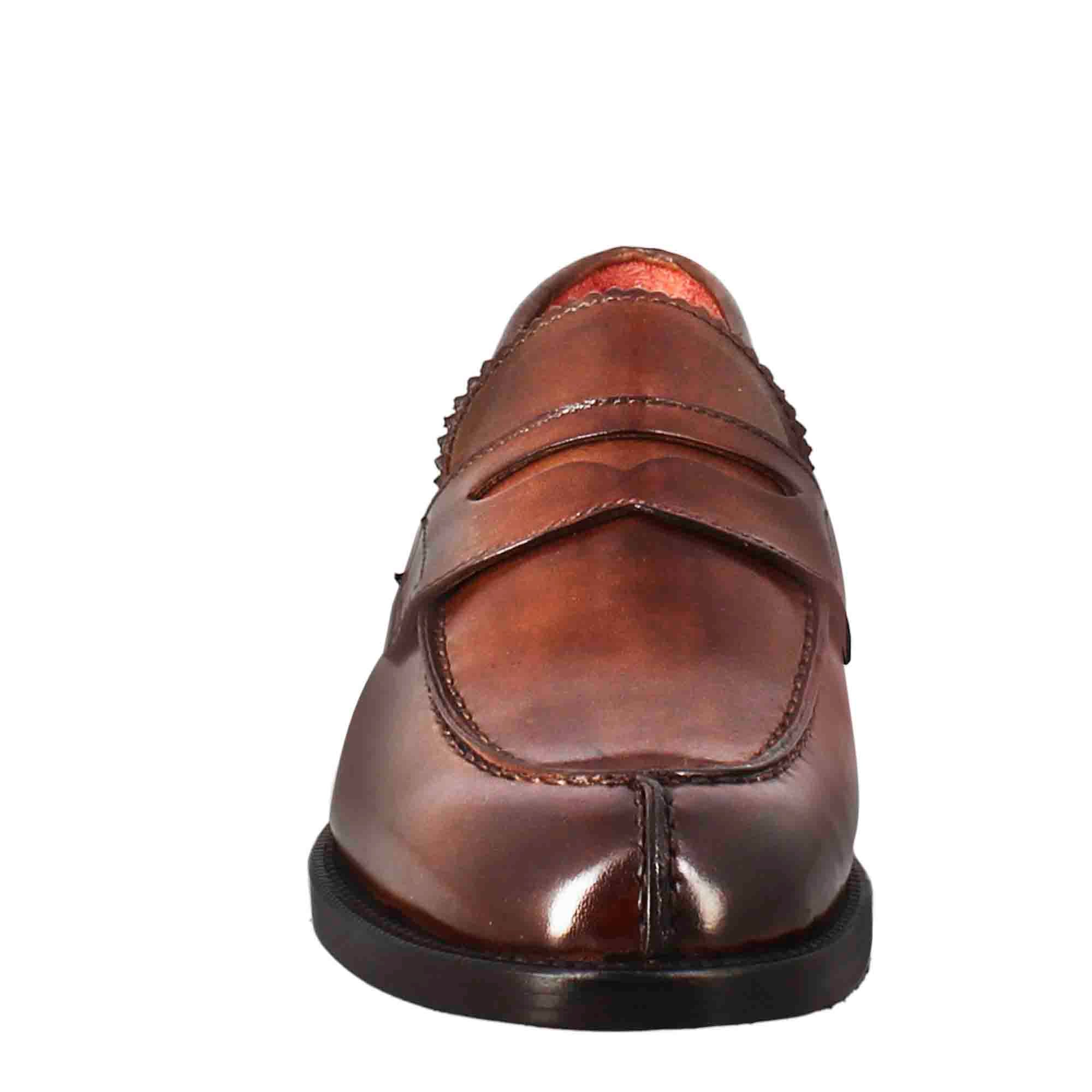 Mocassino da donna con bocca di leone in pelle marrone - Image 3