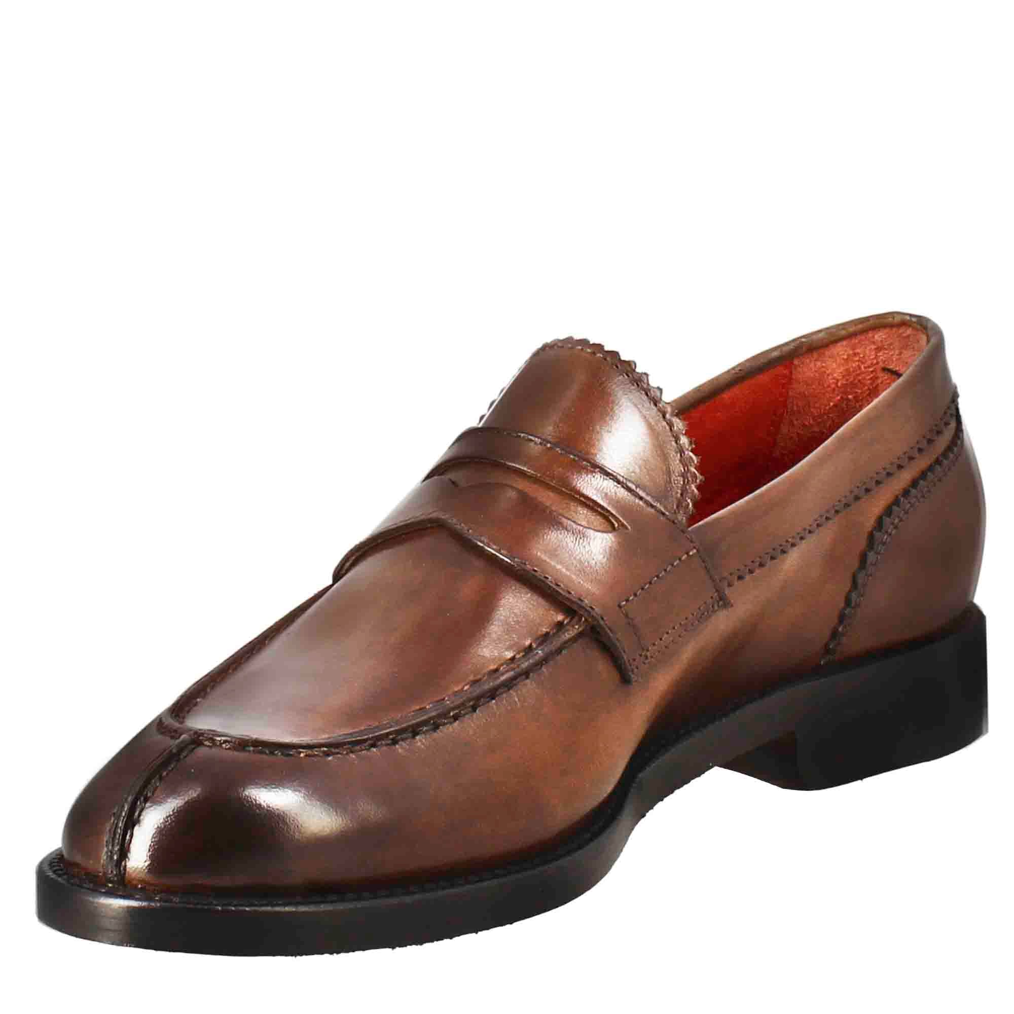 Mocassino da donna con bocca di leone in pelle marrone - Image 4