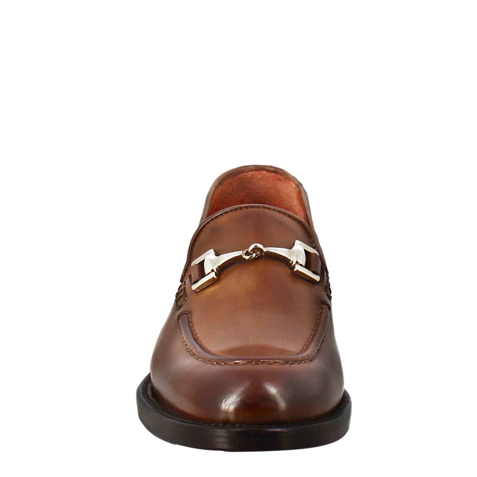 Mocassino da donna in pelle colore marrone con fibbia - Image 3