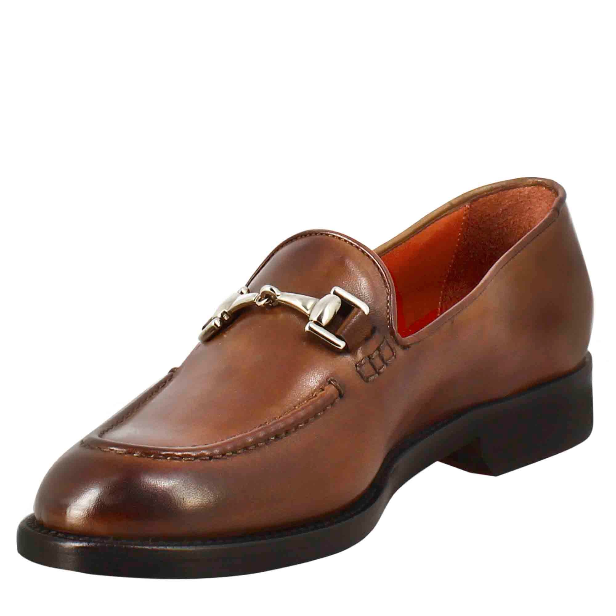 Mocassino da donna in pelle colore marrone con fibbia - Image 4