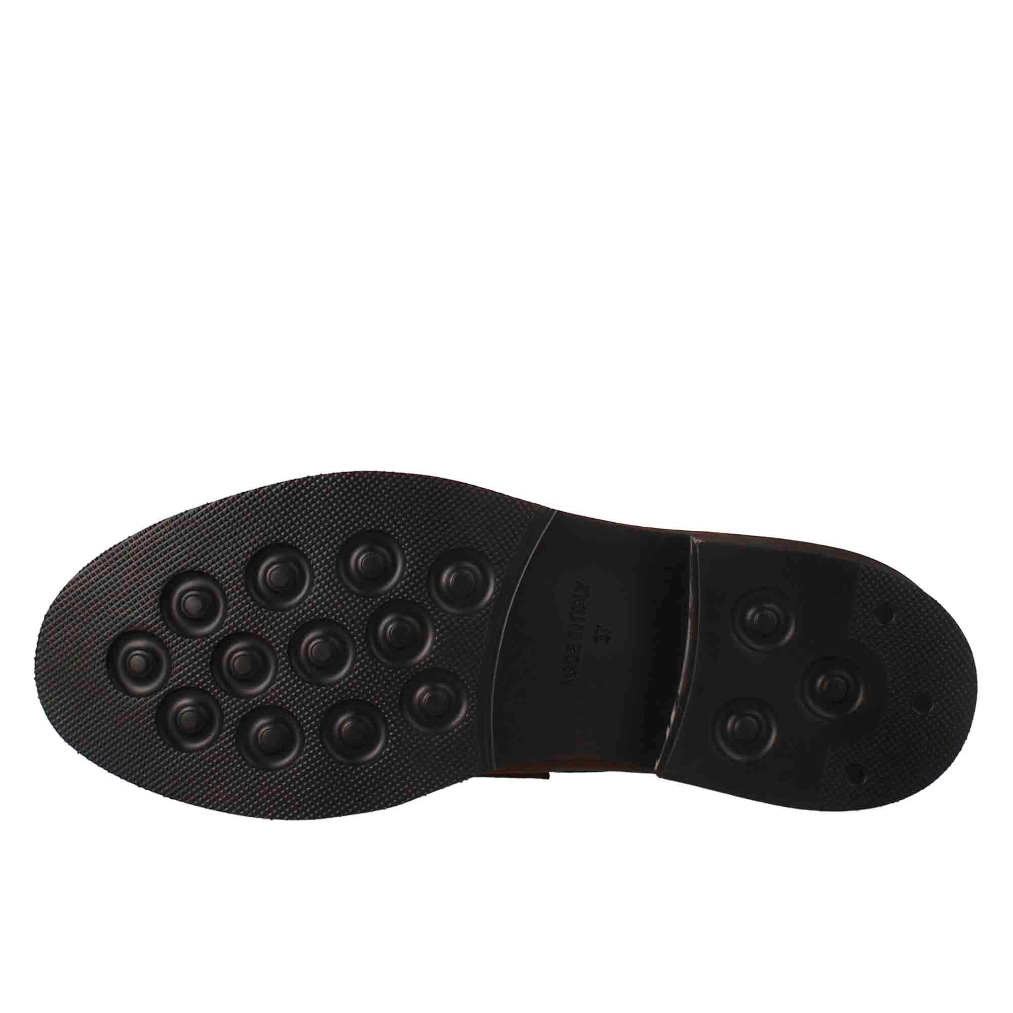 Mocassino da donna paupa in pelle lavata colore cuoio scuro - Image 6