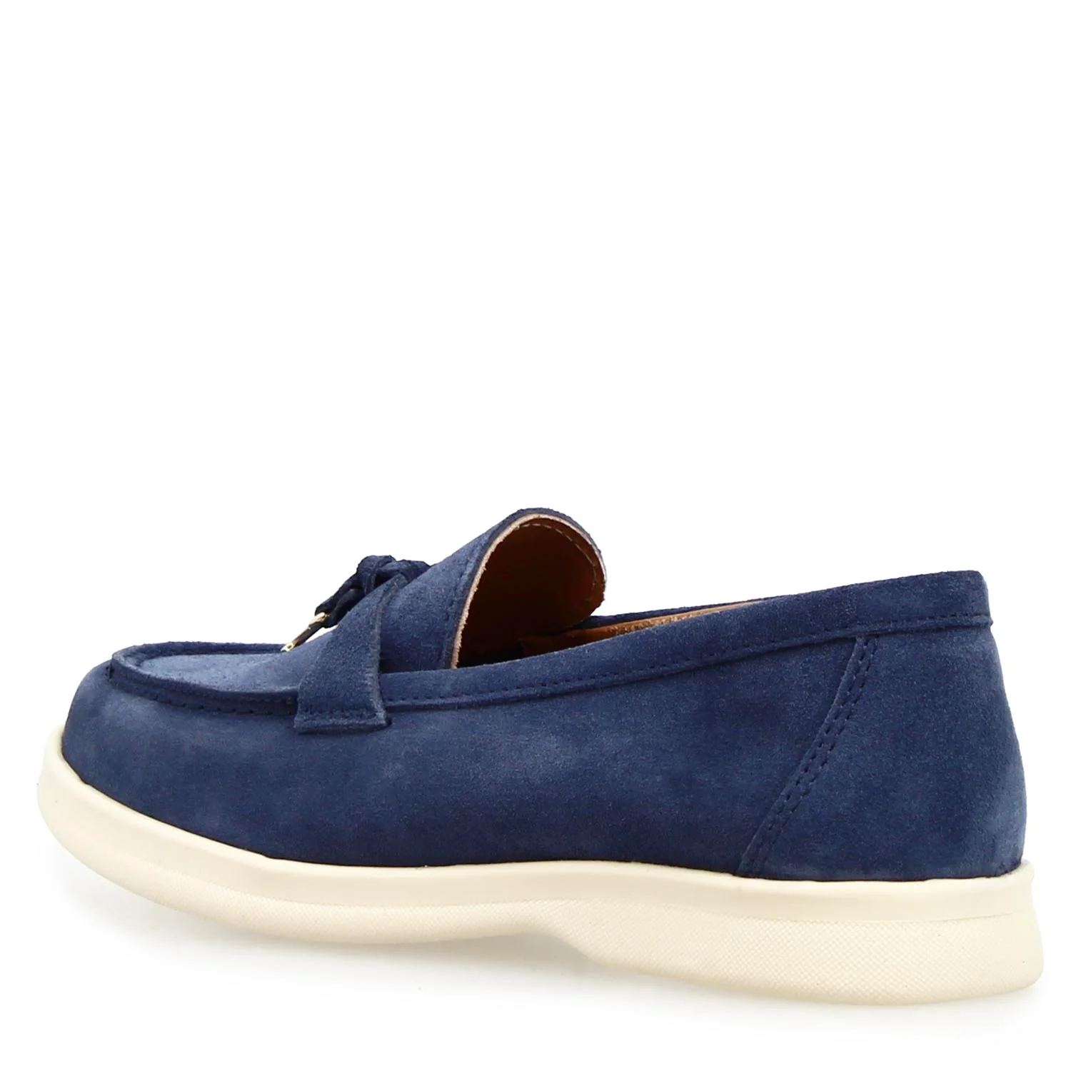 Mocassino drive da donna Vellaria in pelle scamosciata blu - Image 3