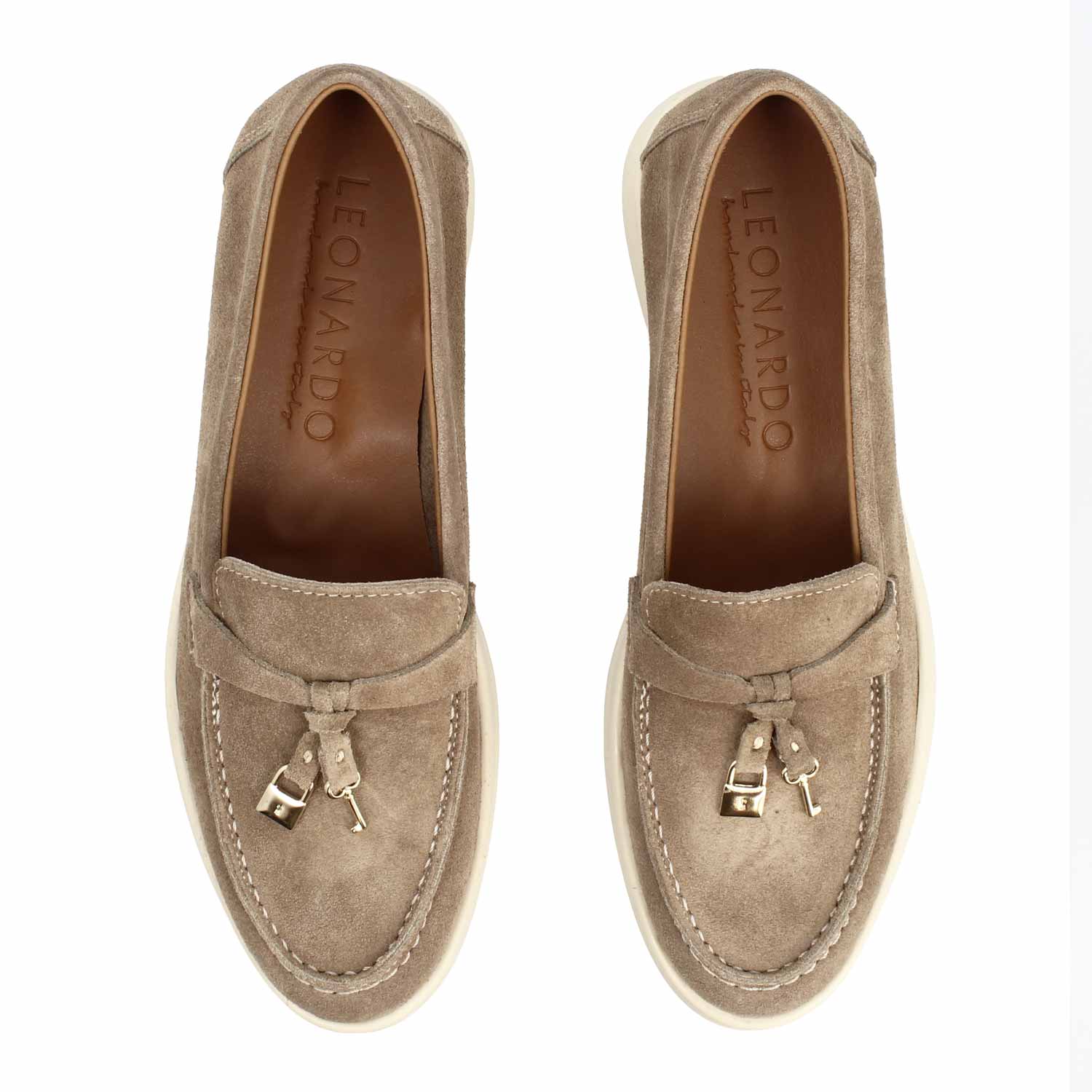 Mocassino drive da donna Vellaria in pelle scamosciata marrone - Image 2