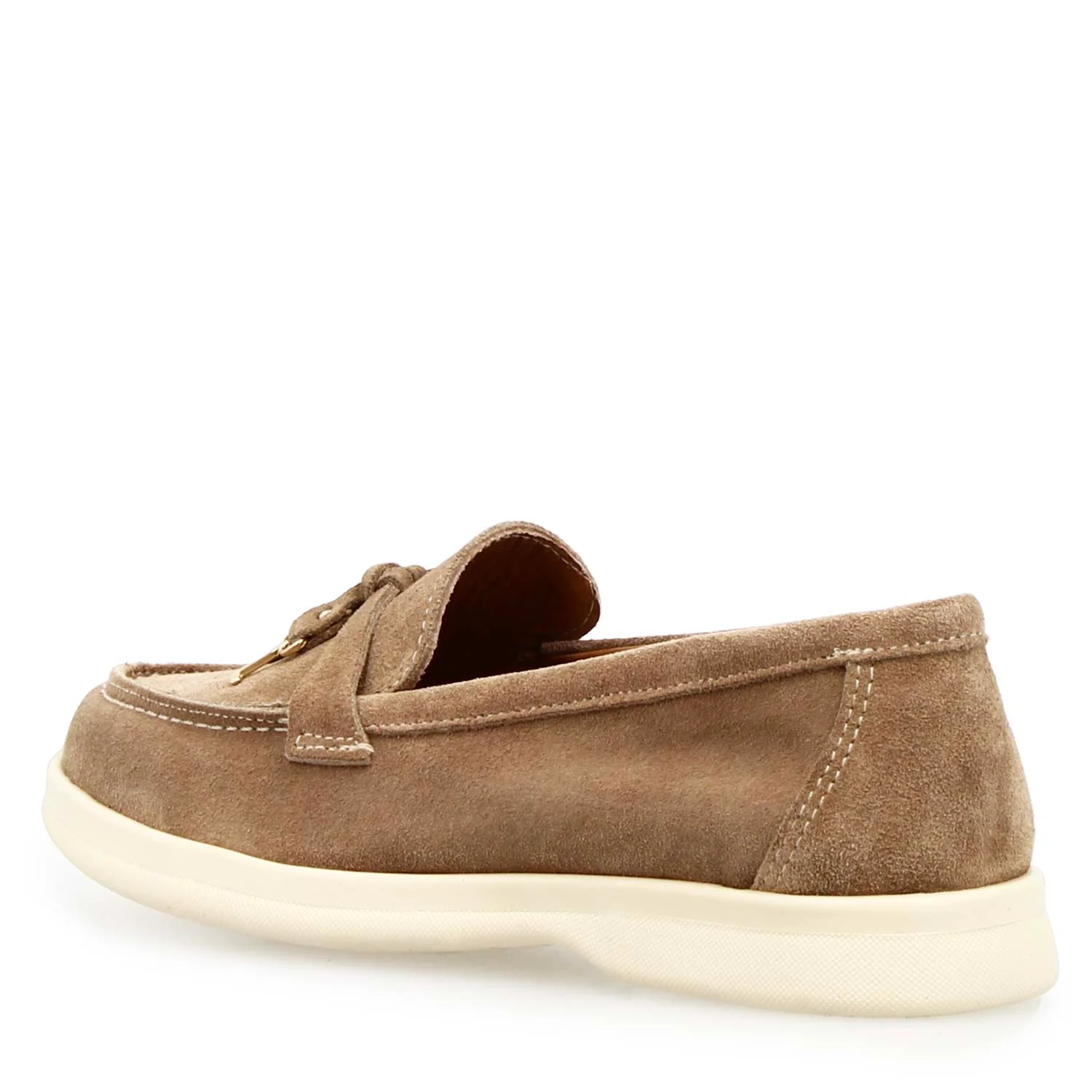 Mocassino drive da donna Vellaria in pelle scamosciata marrone - Image 4