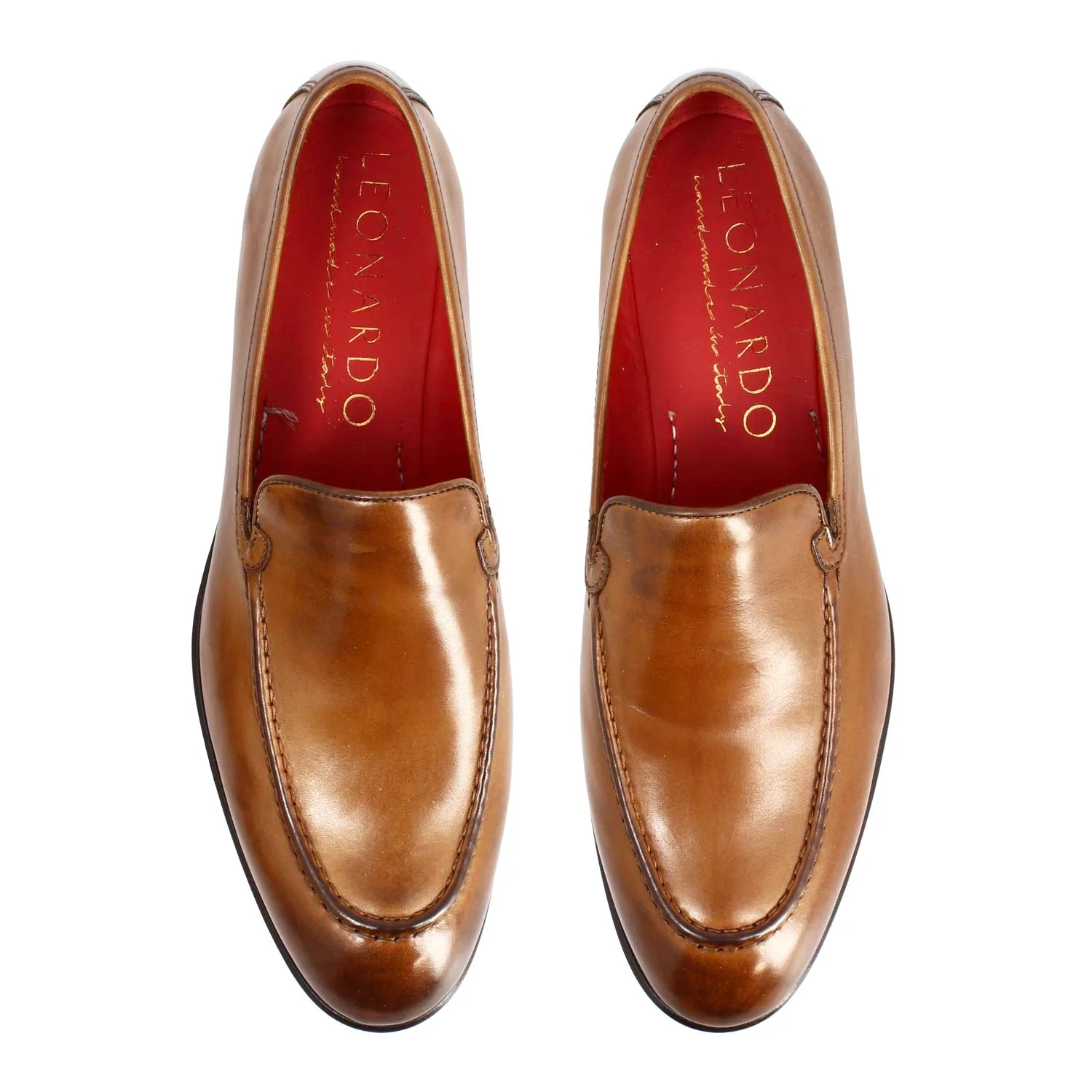 Mocassino liscio Adriano da uomo in pelle marrone - Image 2