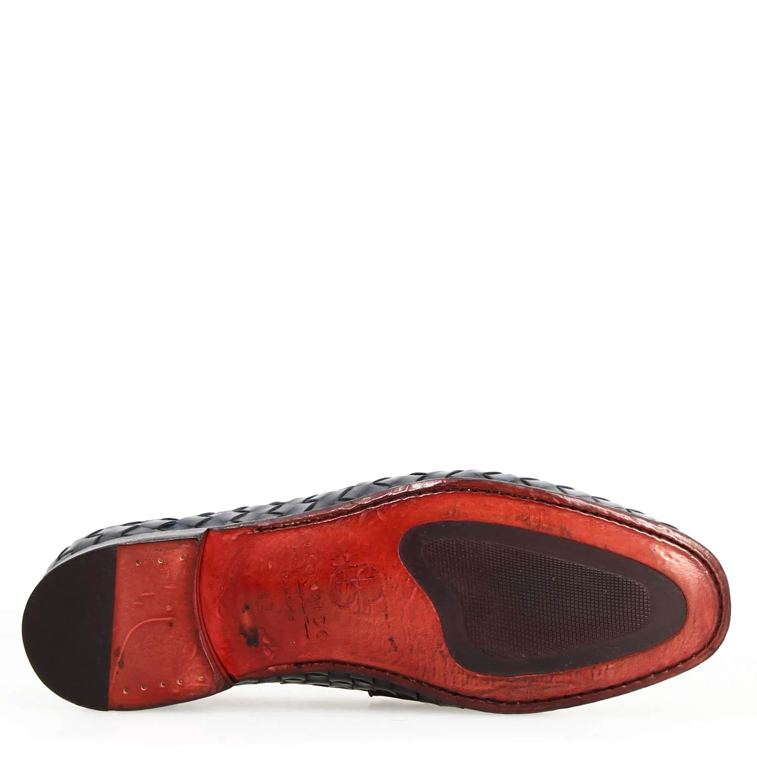 Mocassino Ludovico da uomo in pelle intrecciata blu - Image 6
