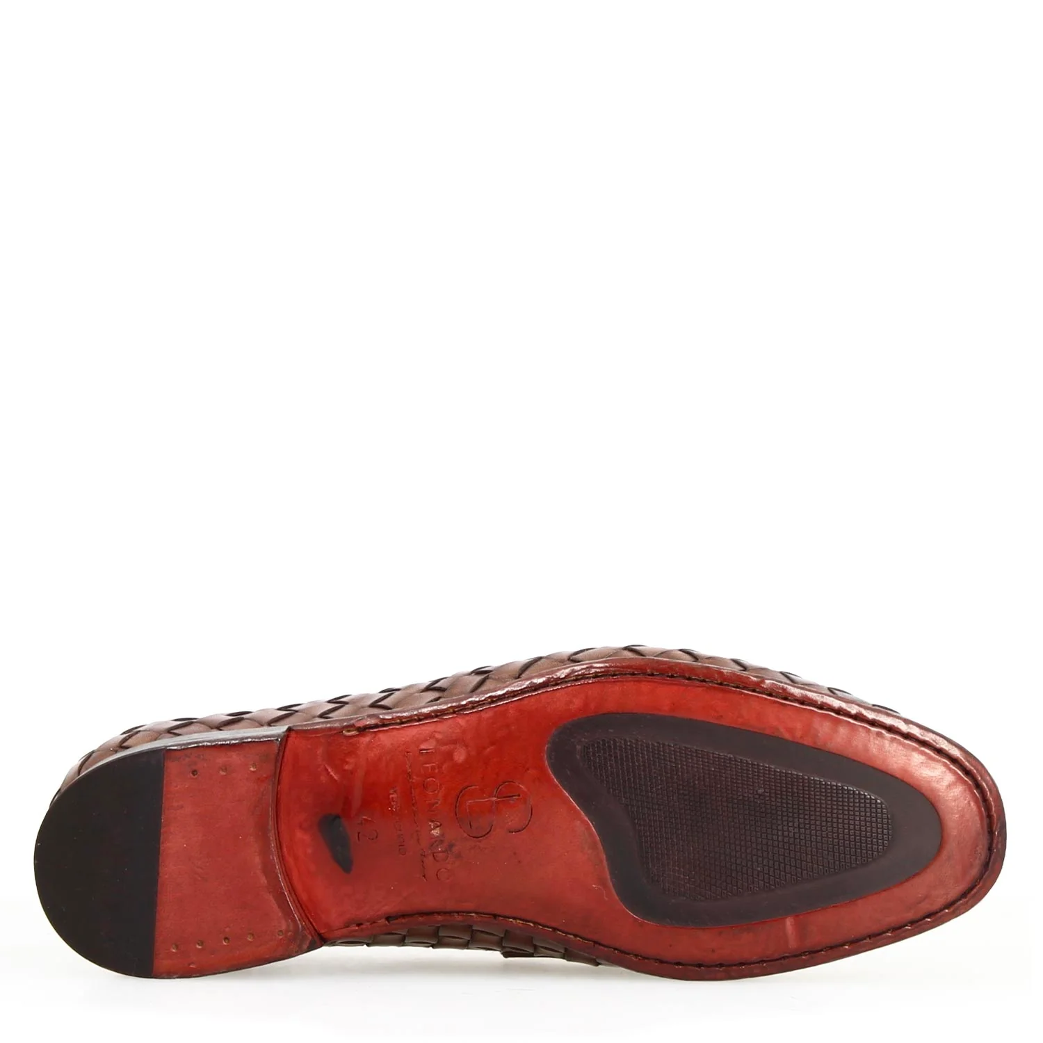 Mocassino Ludovico da uomo in pelle intrecciata marrone - Image 4