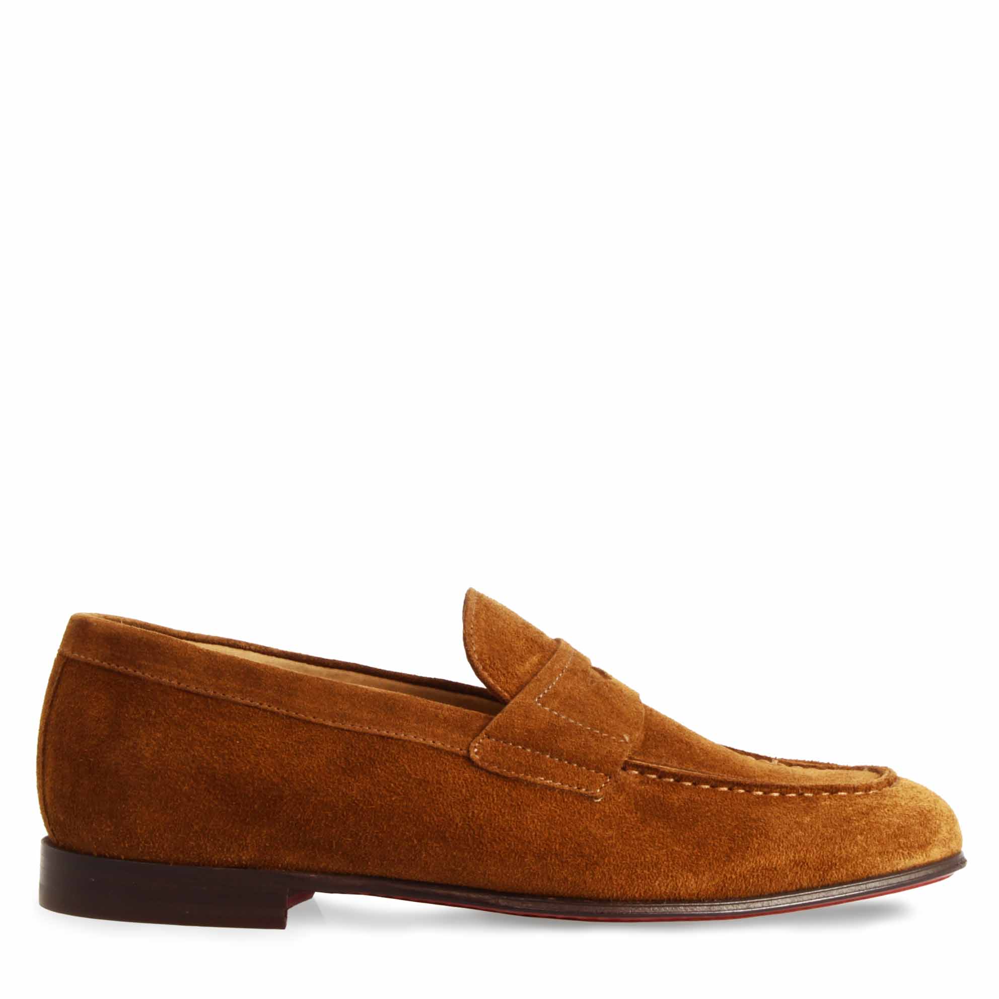 Mocassino marrone artigianale da uomo in pelle scamosciata - Image 3