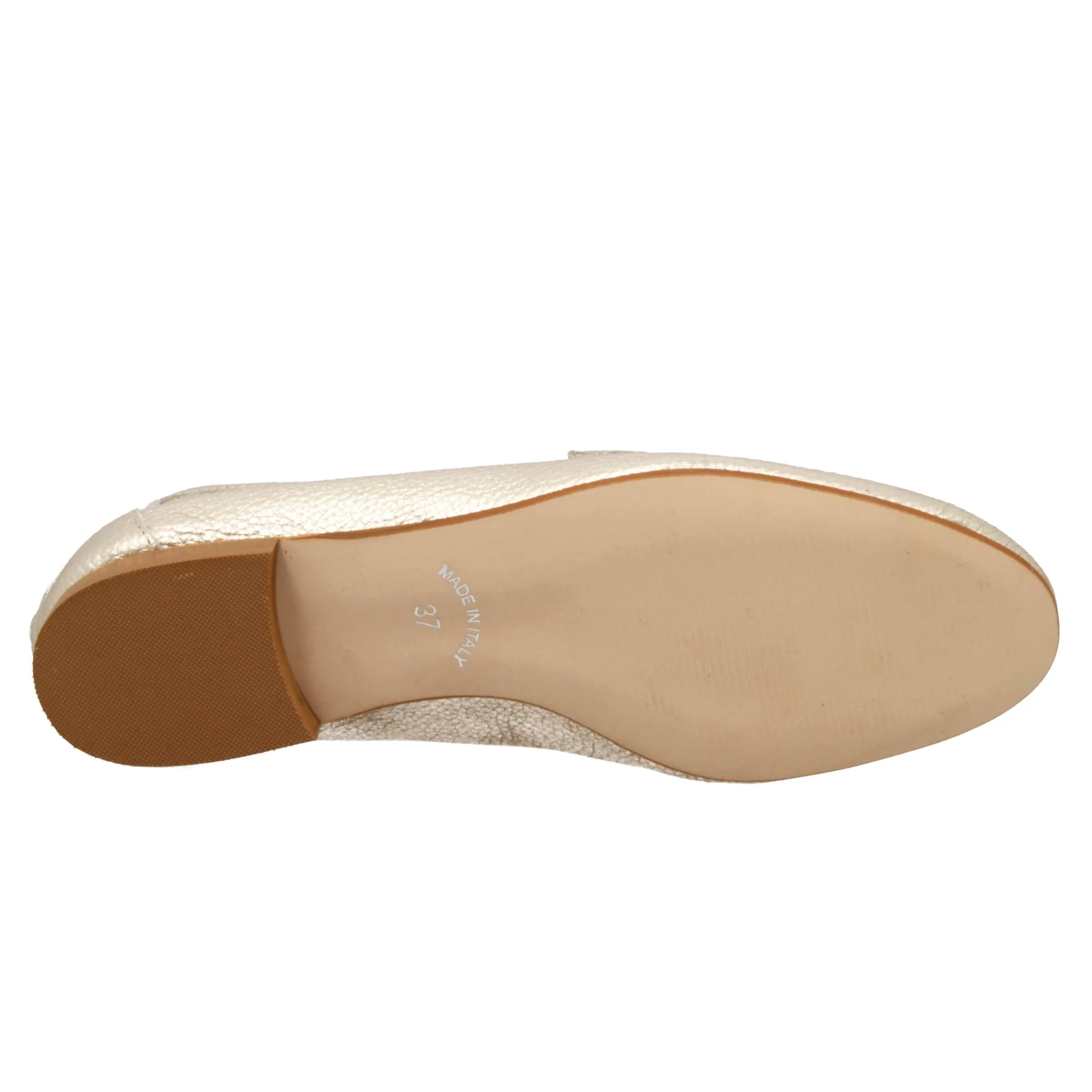 Mocassino morbido artigianale da donna in pelle oro - Image 5