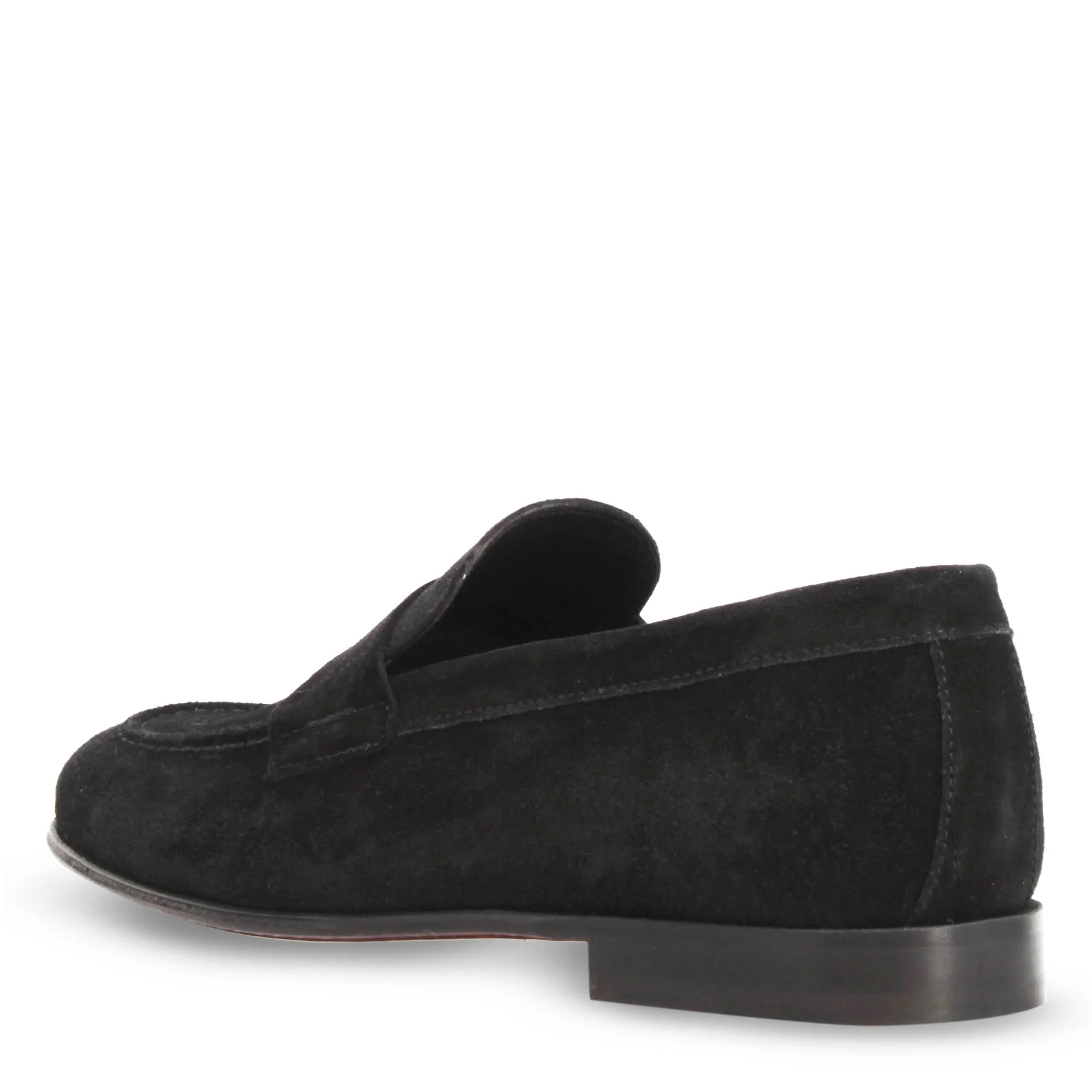 Mocassino nero artigianale da uomo in pelle scamosciata - Image 4