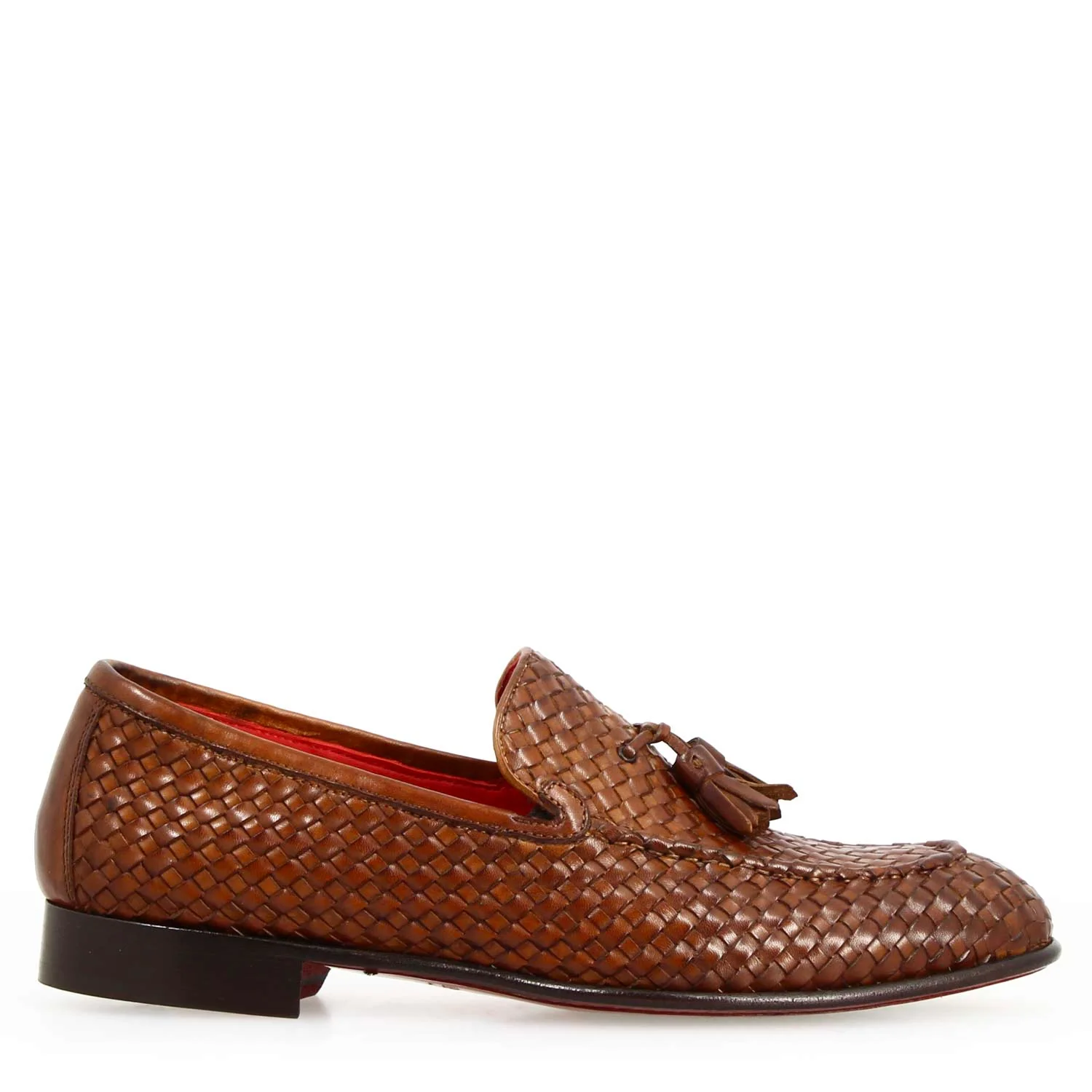 Mocassino Novello da uomo in pelle intrecciata marrone - Image 3