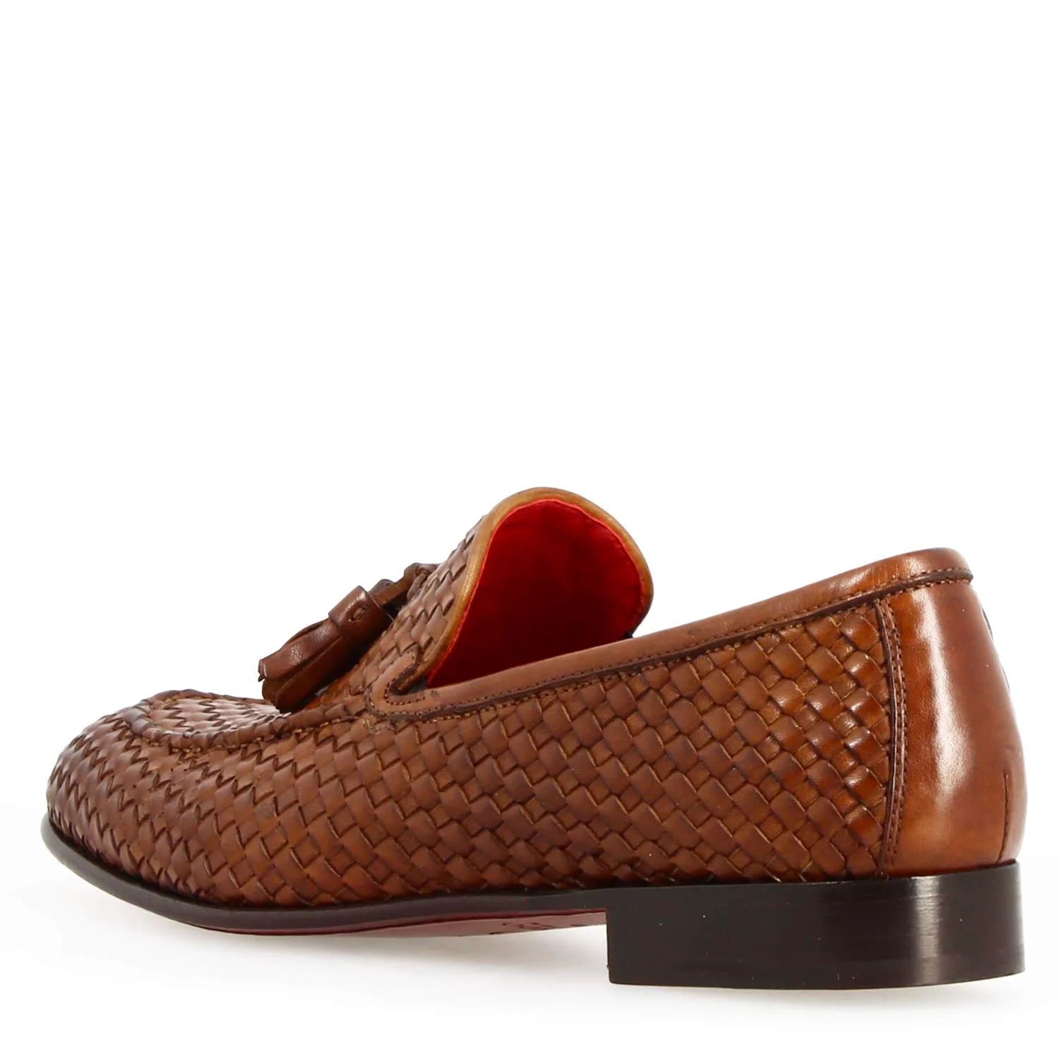 Mocassino Novello da uomo in pelle intrecciata marrone - Image 4