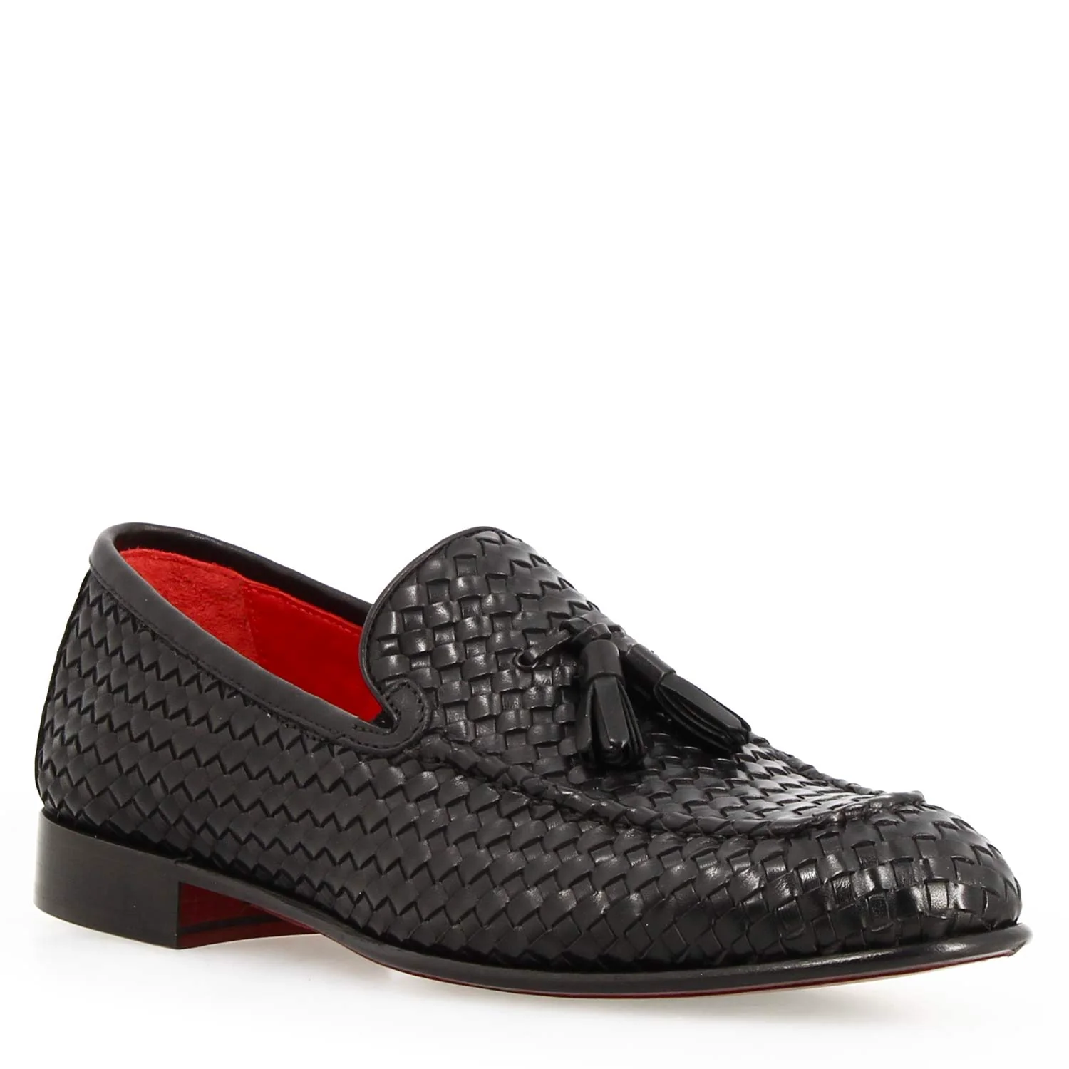 Mocassino Novello Intrecciato Nero Uomo