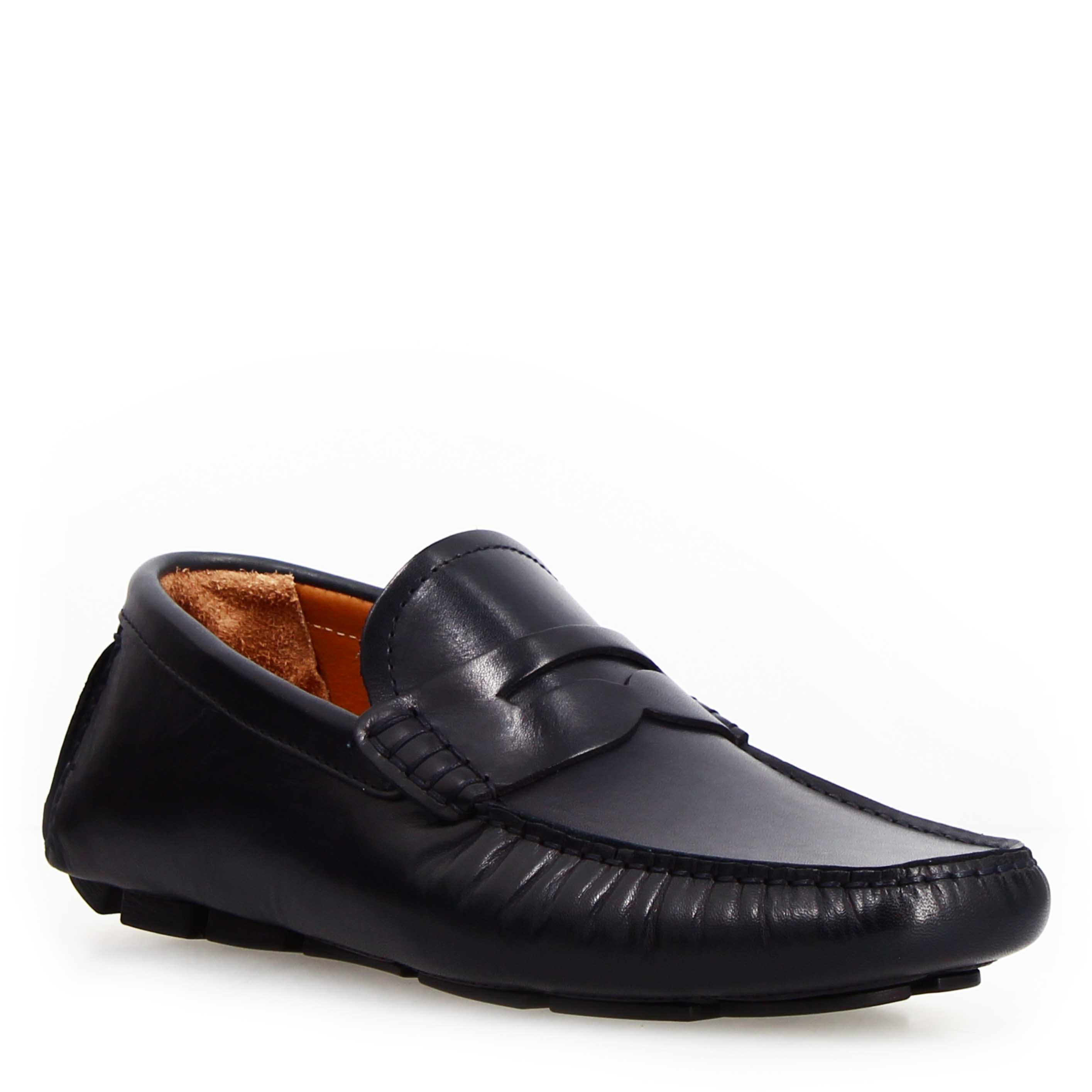 Mocassino Tiberio da uomo in pelle blu