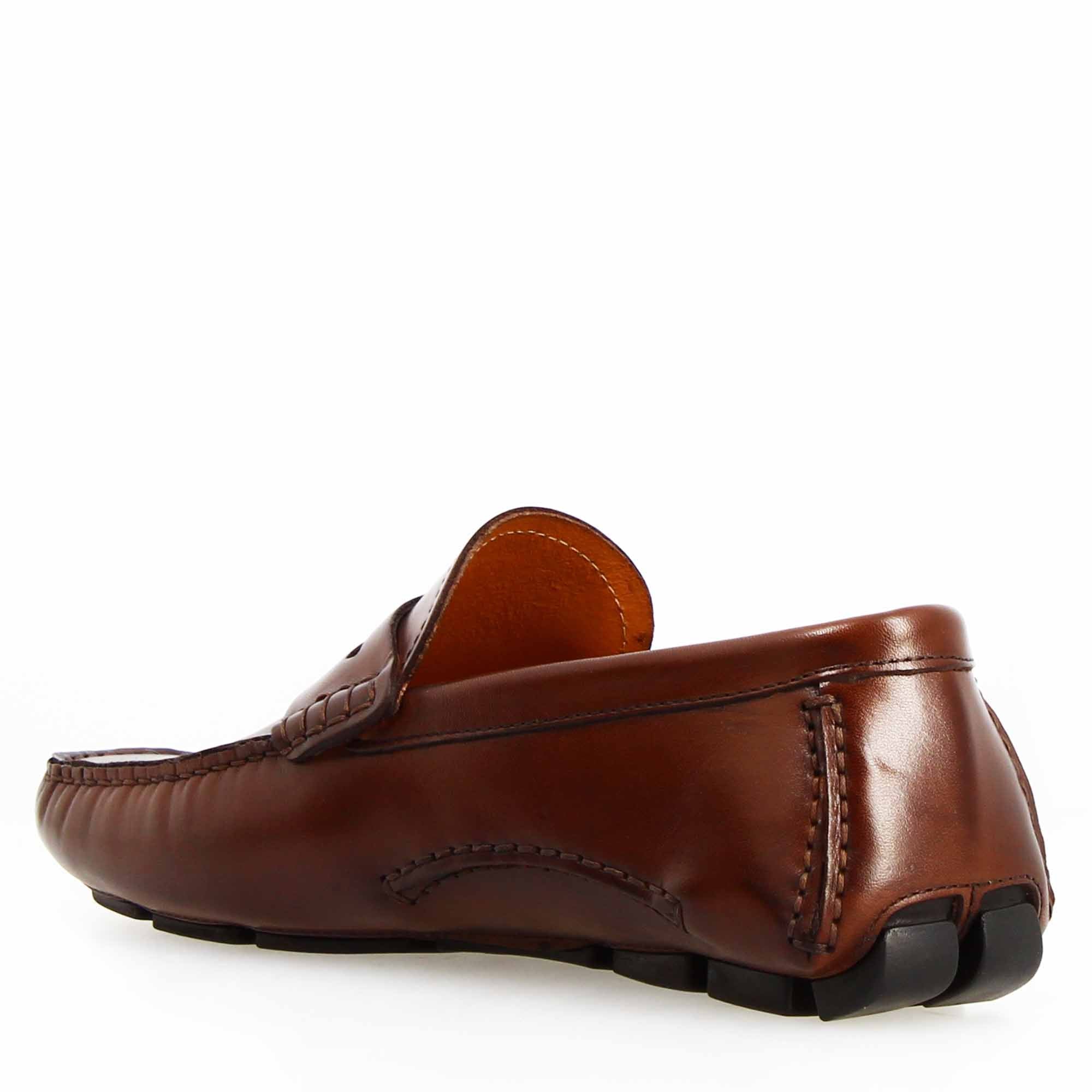 Mocassino Tiberio da uomo in pelle marrone - Image 4