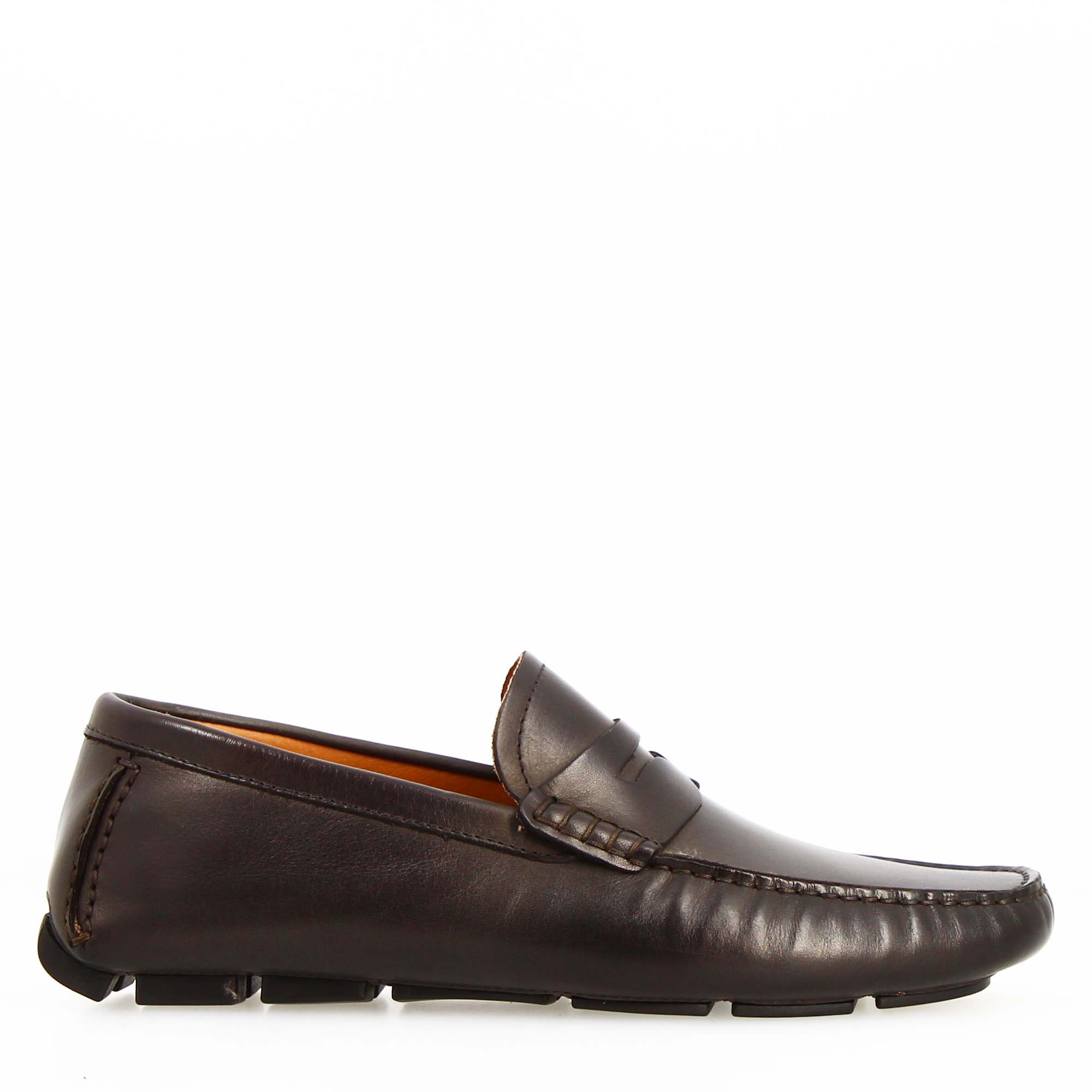 Mocassino Tiberio da uomo in pelle marrone scuro - Image 3