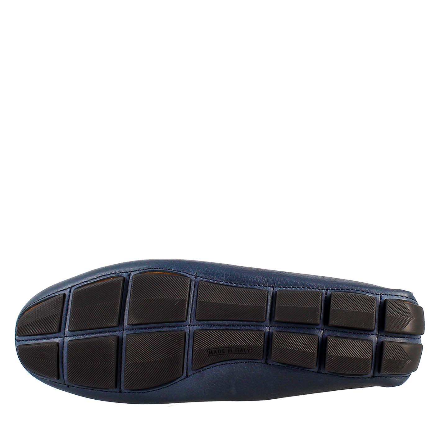 Mocassino tubolare con lacci da uomo in pelle blu - Image 5