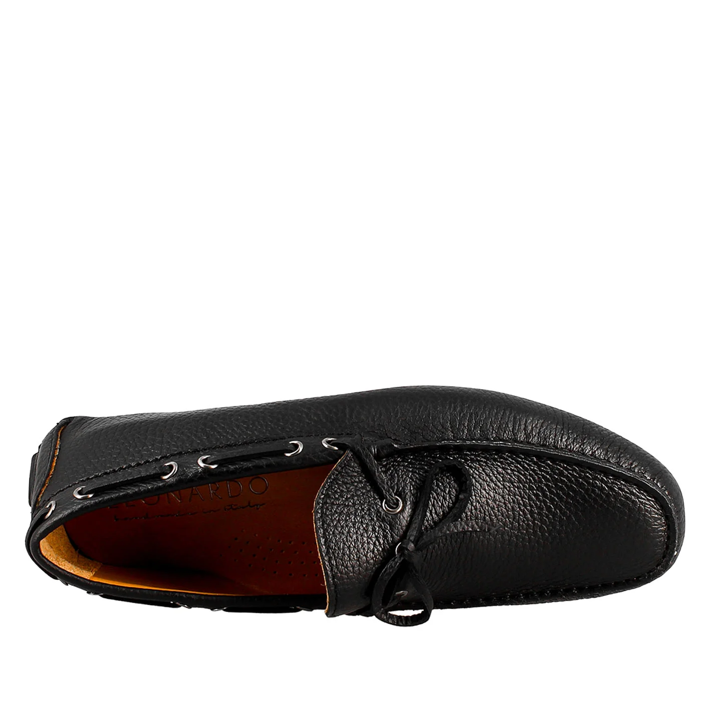 Mocassino tubolare con lacci da uomo in pelle color nero - Image 4