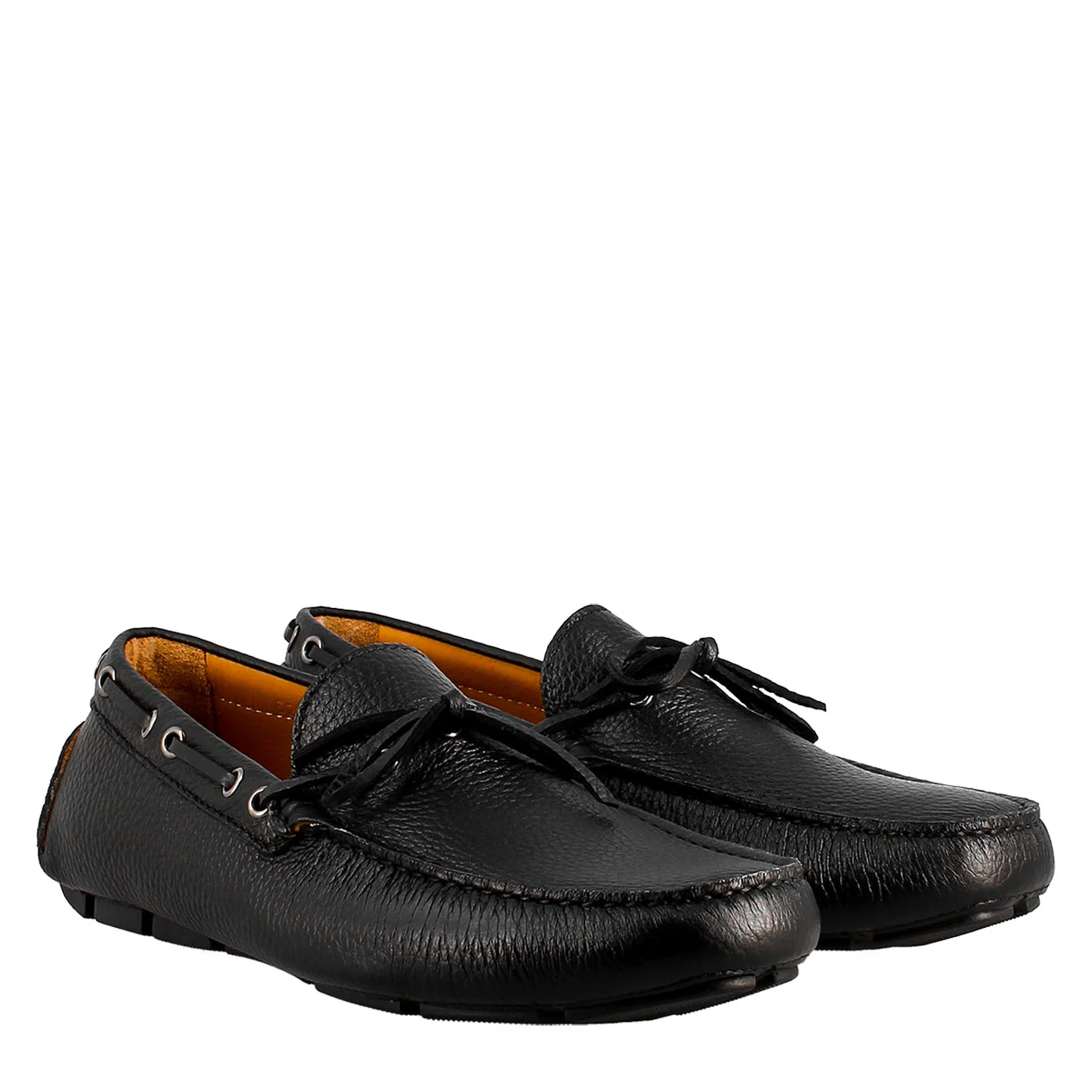 Mocassino tubolare con lacci da uomo in pelle color nero - Image 6