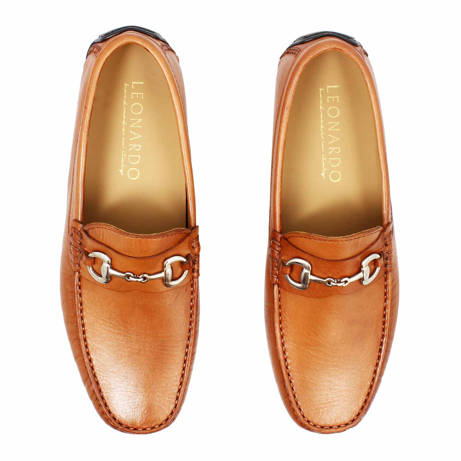 Mocassino Ulisse da uomo in pelle marrone chiaro con morsetto - Image 2