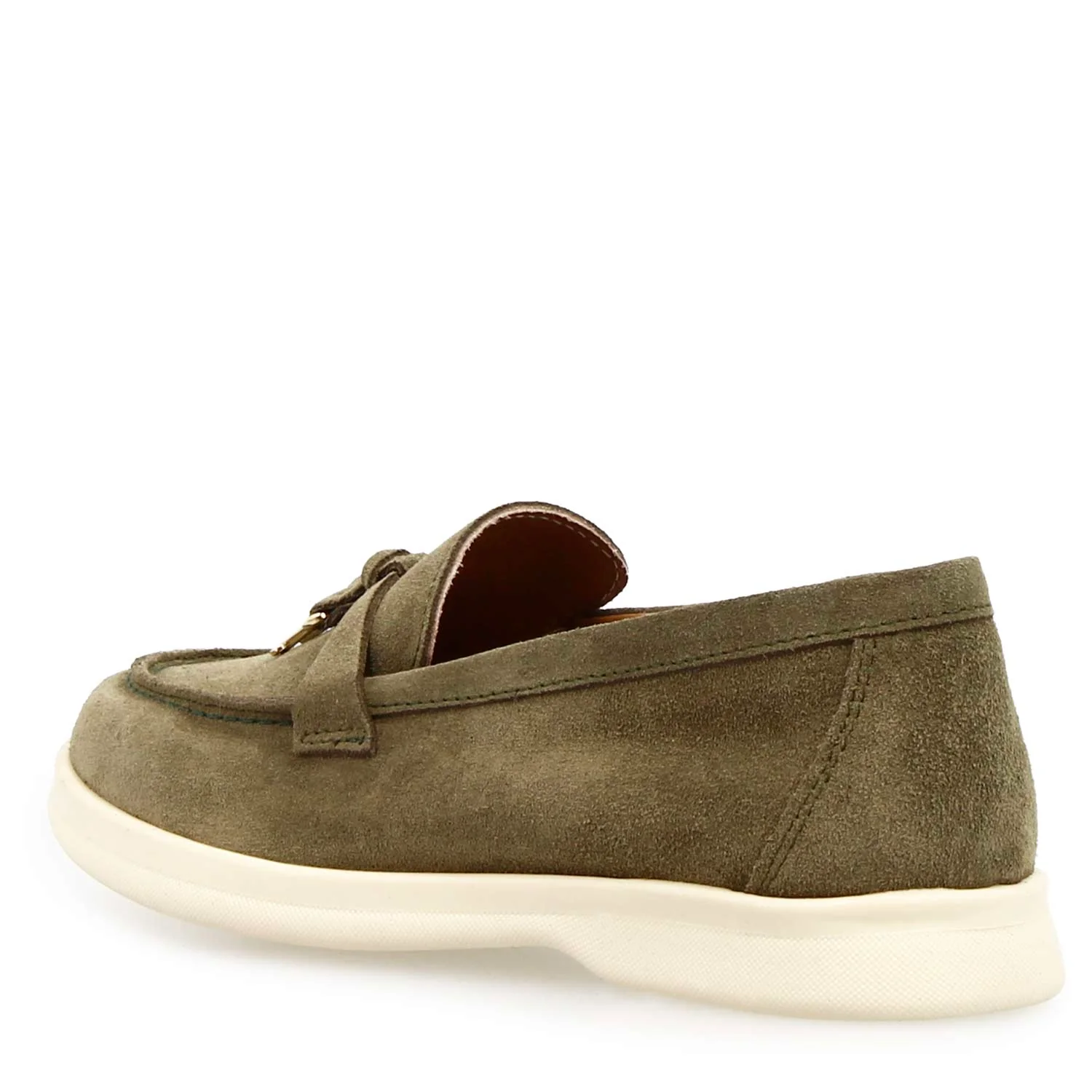 Mocassino drive da donna Vellaria in pelle scamosciata verde - Image 4