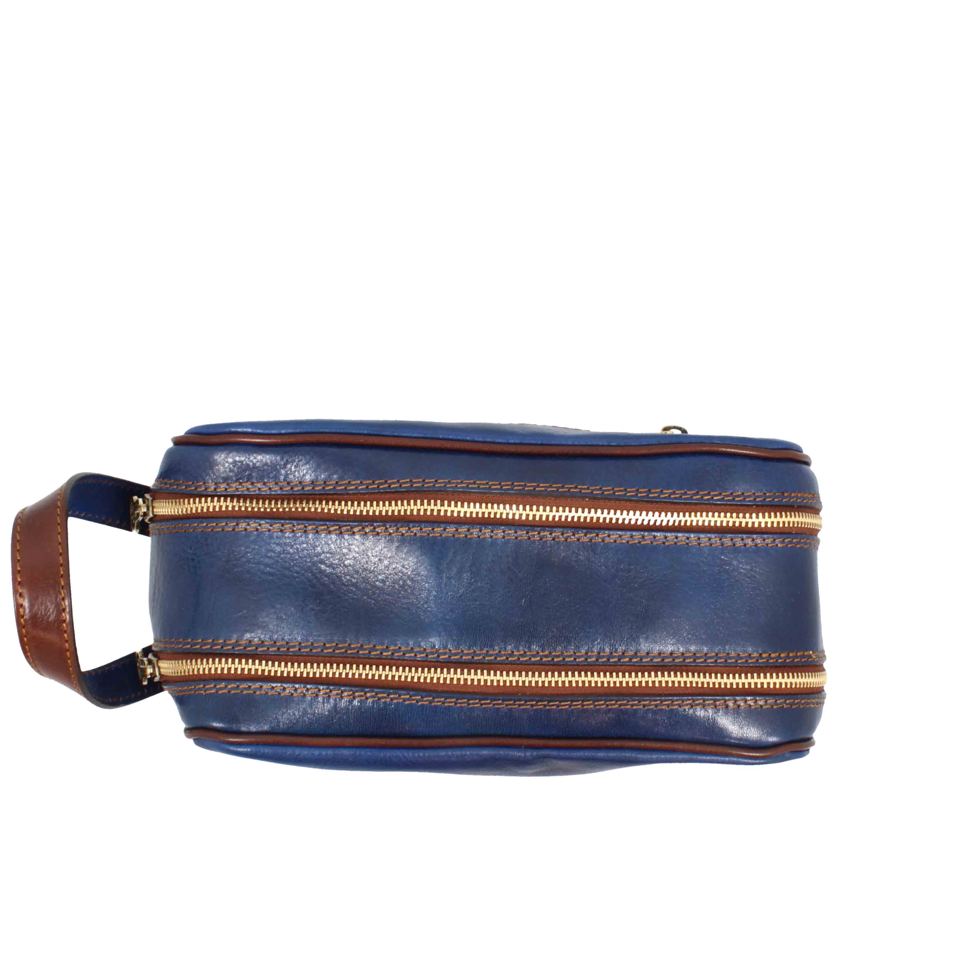 Necessaire doppio grande in pelle pieno fiore con doppia zip e tasca utility - Image 16