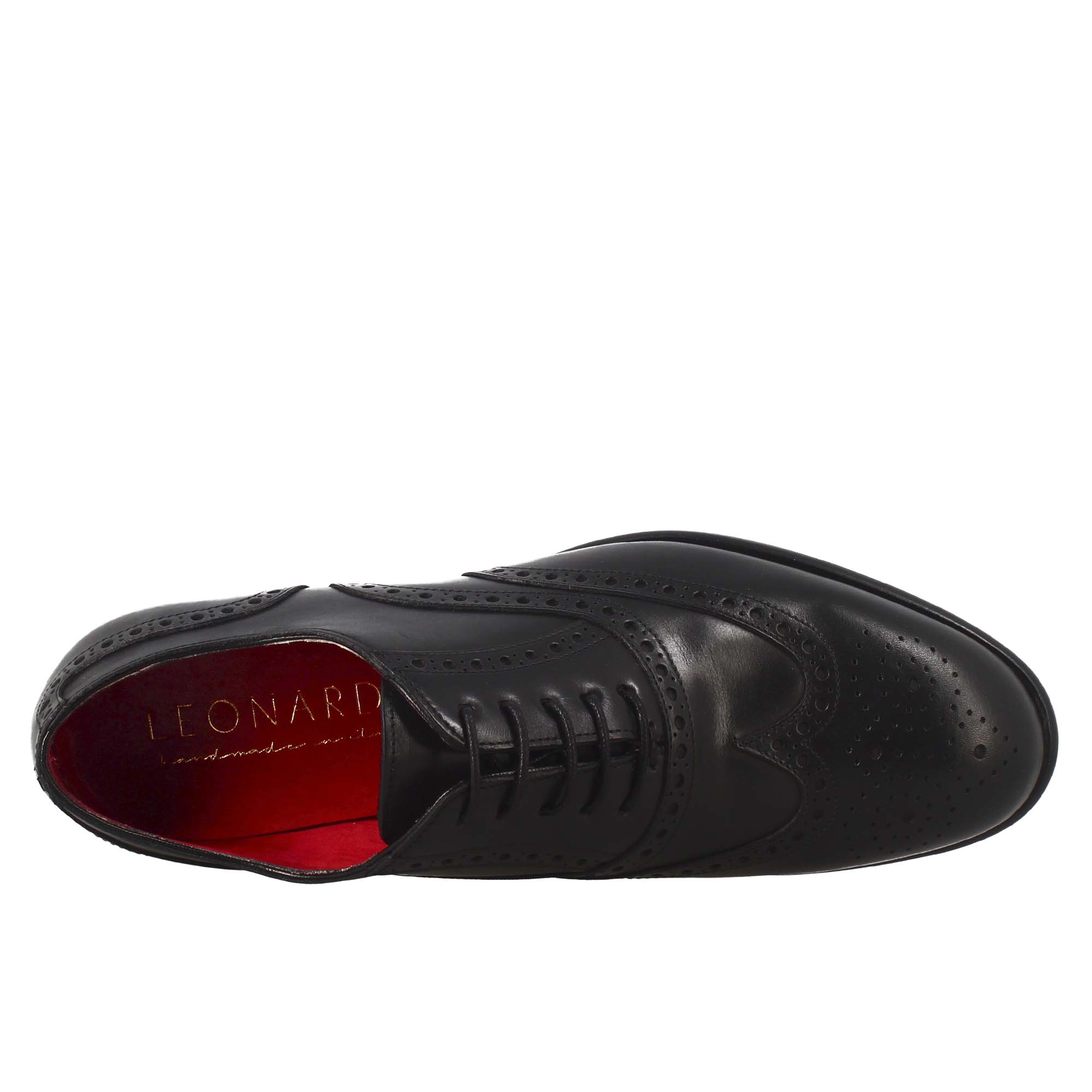 Oxford brogue nero elegante da uomo in pelle - Image 5