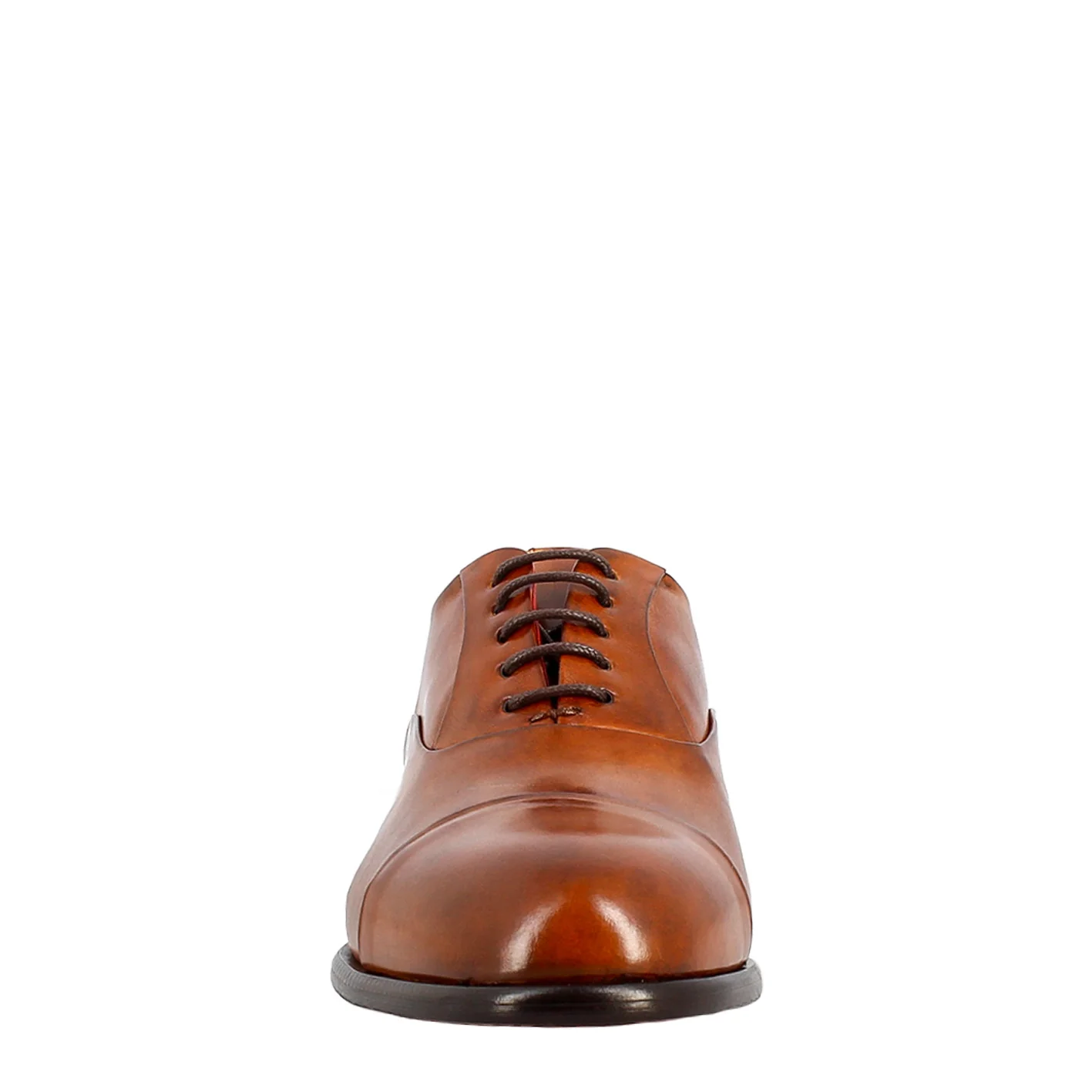 Oxford marrone elegante da uomo in pelle e fodera rossa - Image 3
