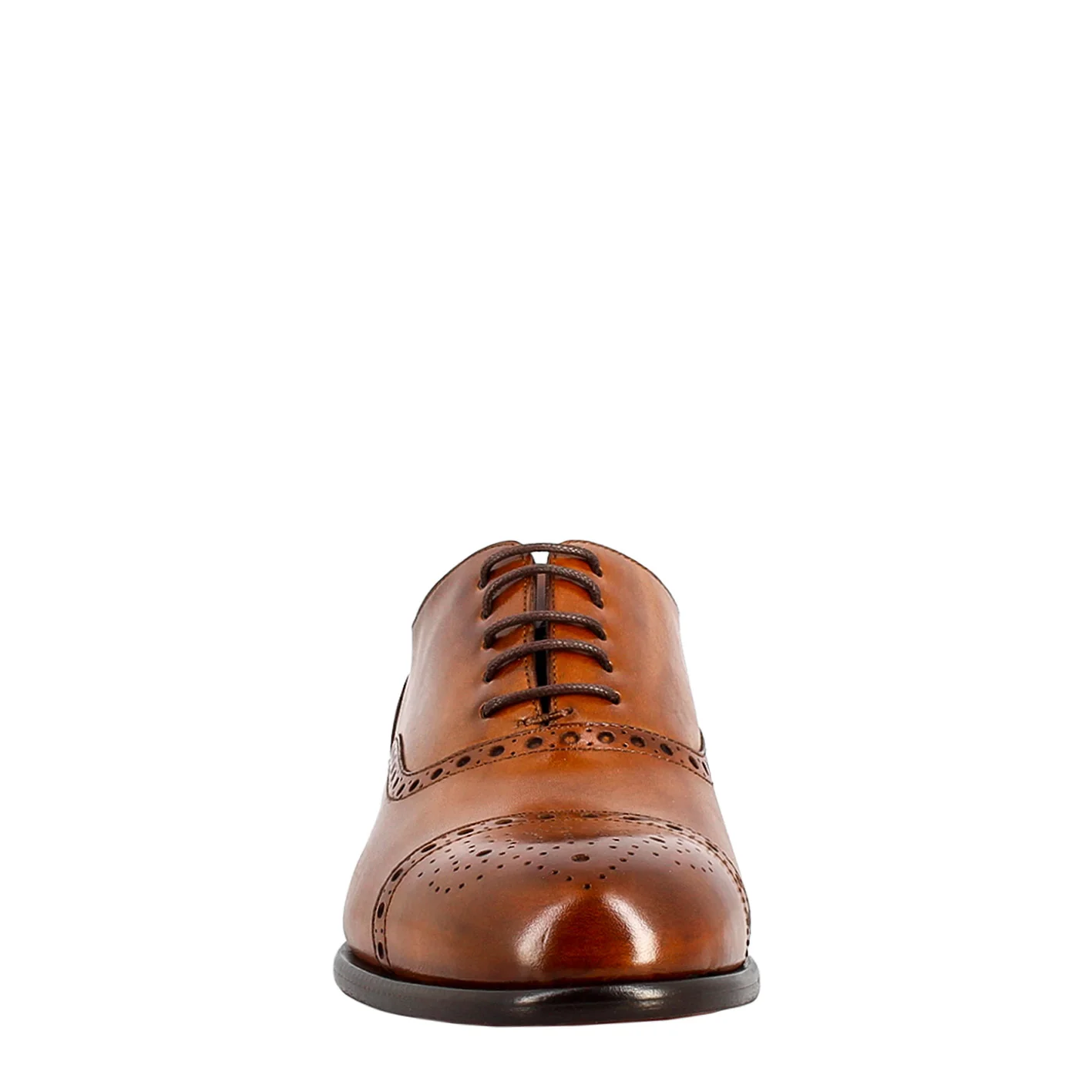 Oxford semi brogue marrone elegante da uomo in pelle - Image 3