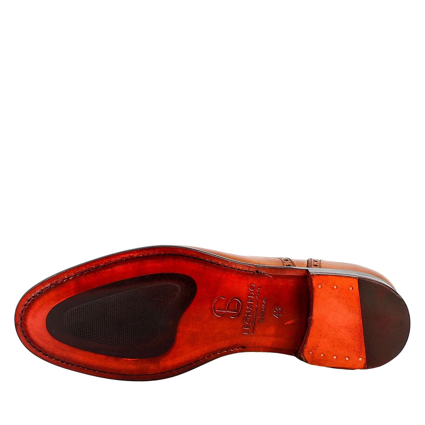 Oxford semi brogue marrone elegante da uomo in pelle - Image 6