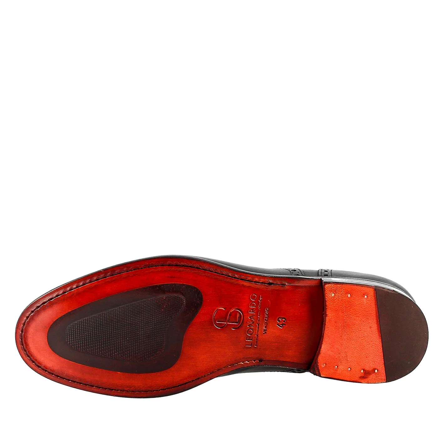Oxford semi brogue nero elegante da uomo in pelle - Image 5
