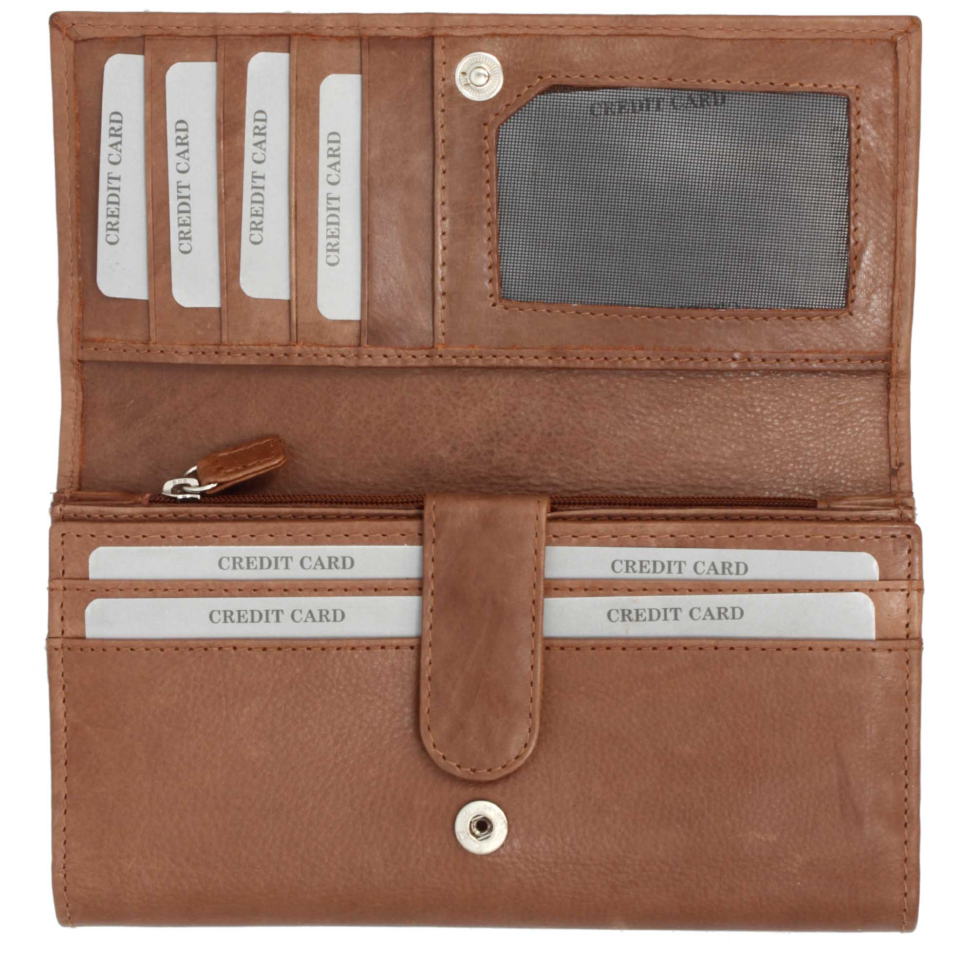 Portafogli con scomparto per carte di credito banconote e monete in pelle vari colori - Image 3