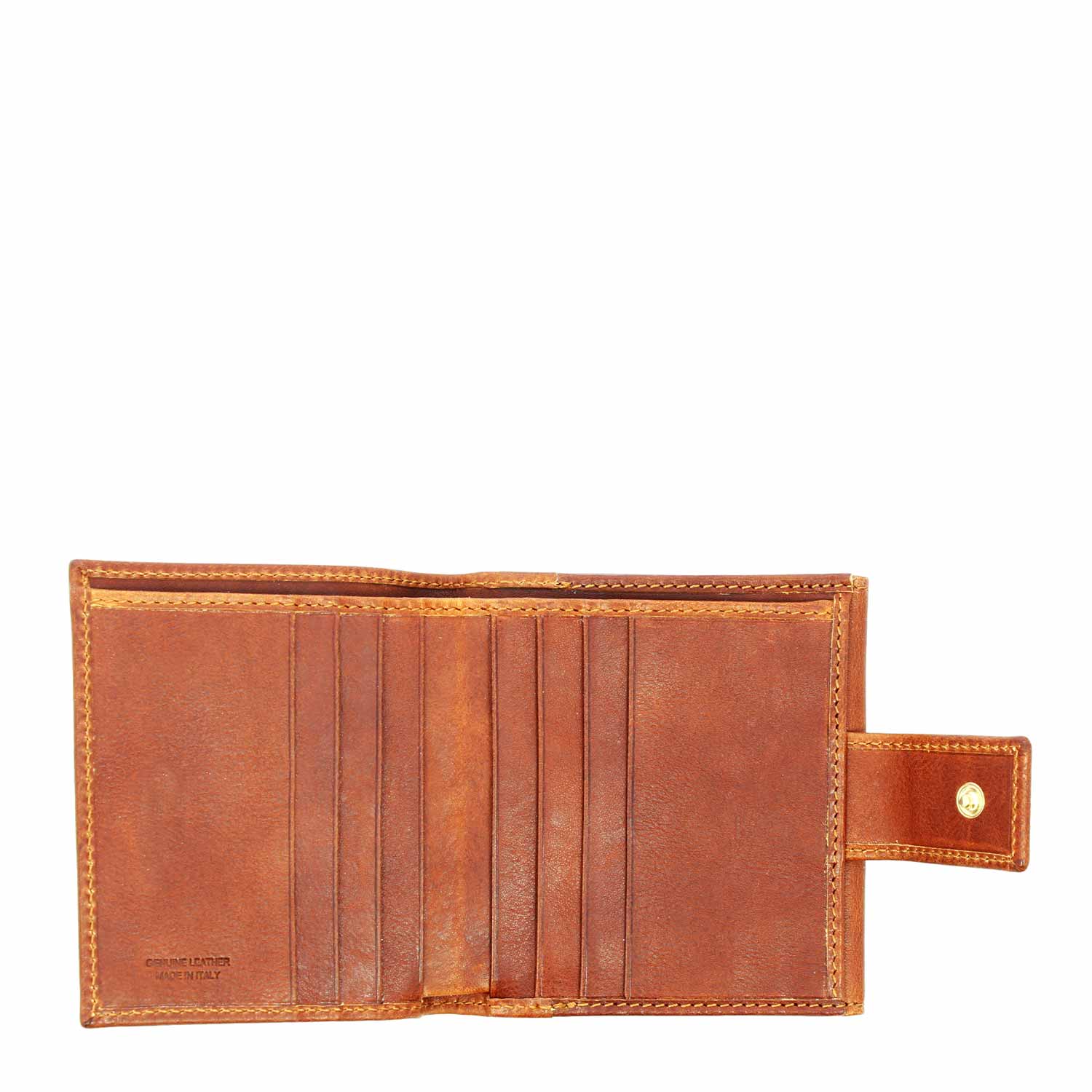 Portafoglio in pelle marrone con porta tessere banconote e tasca monete P2 - Image 3