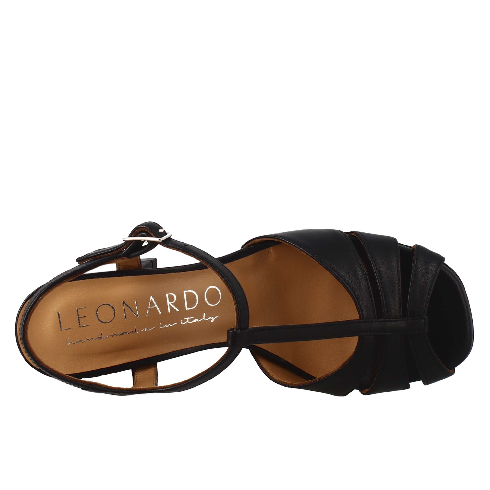 Sandalo a gabbia da donna in pelle colore nero - Image 4