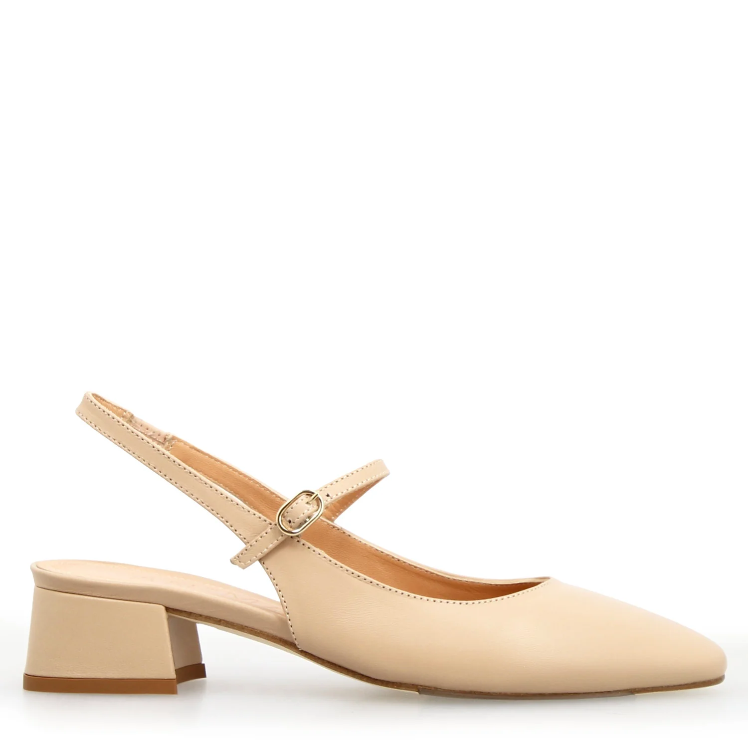 Sandalo da donna Archita tacco medio in pelle beige - Image 4