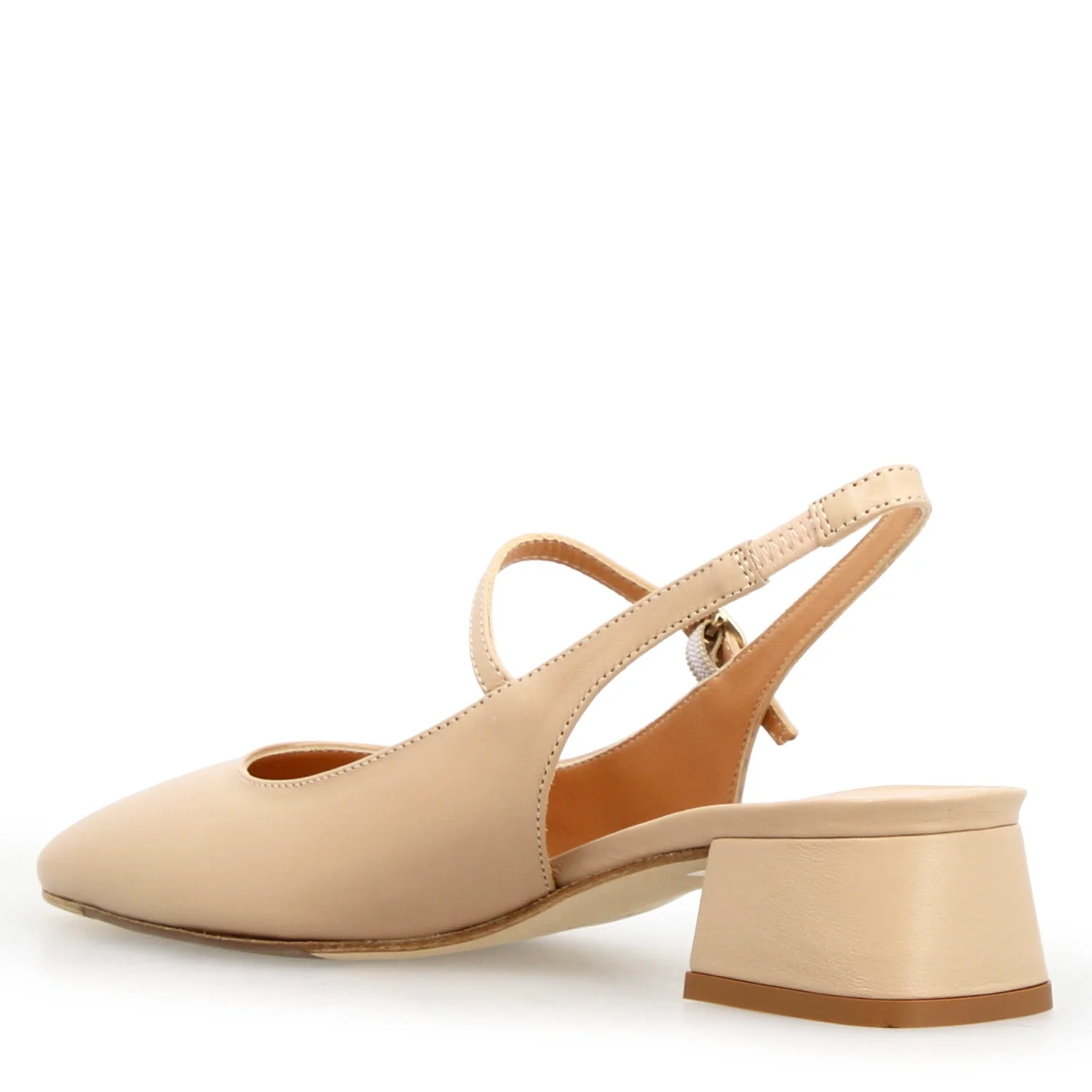 Sandalo da donna Archita tacco medio in pelle beige - Image 5