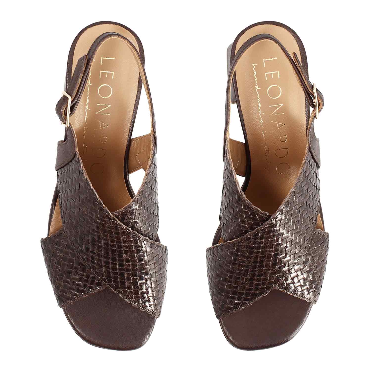 Sandalo da donna Demetra in pelle marrone scuro - Image 2