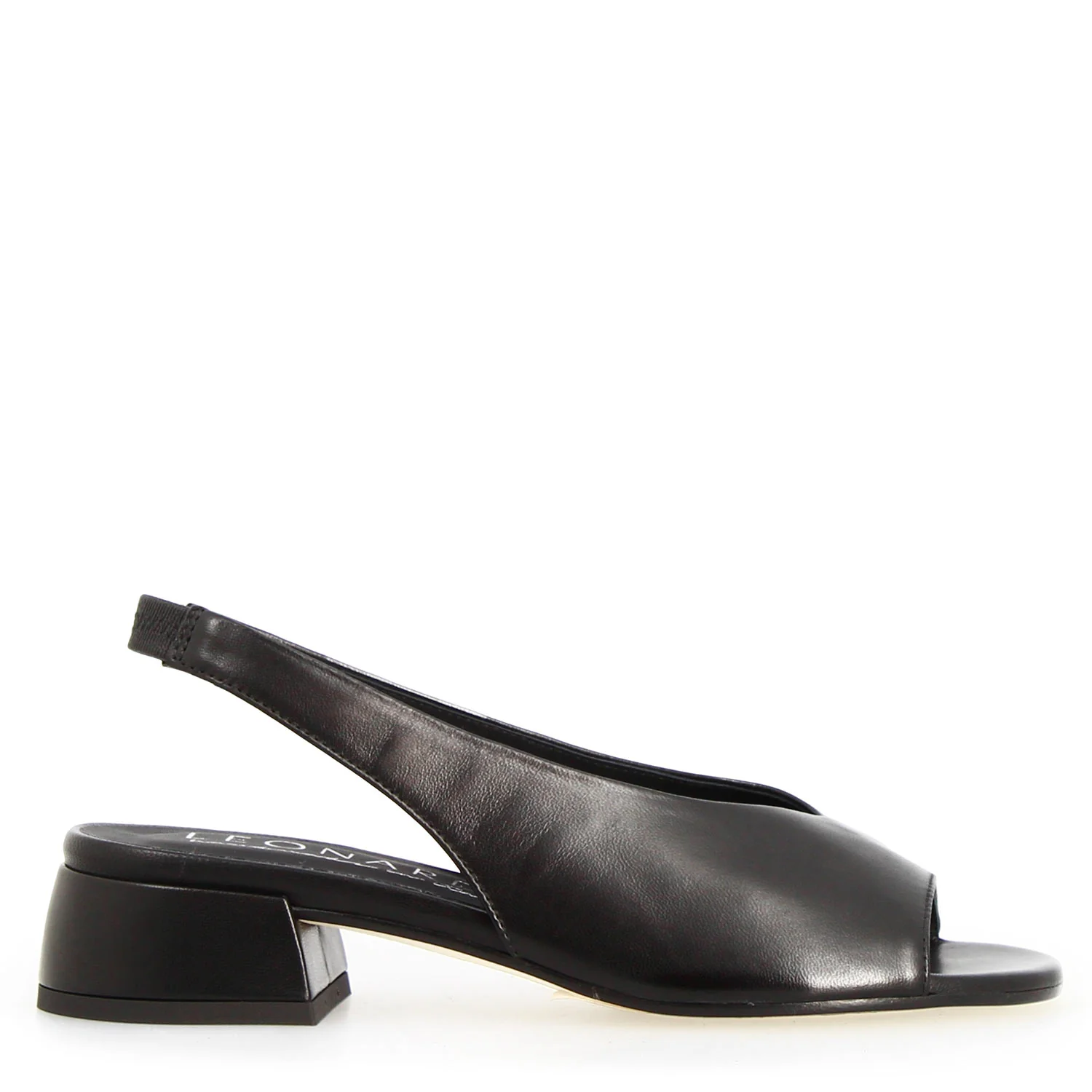 Sandalo da donna Elettra con tacco in pelle nera - Image 3