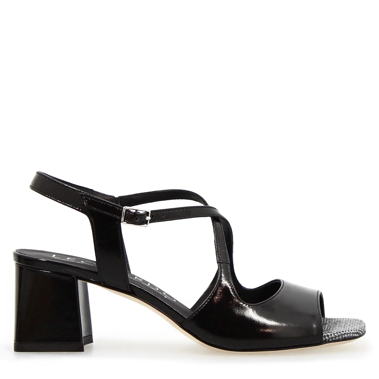 Sandalo da donna Fiamma in pelle nera - Image 3